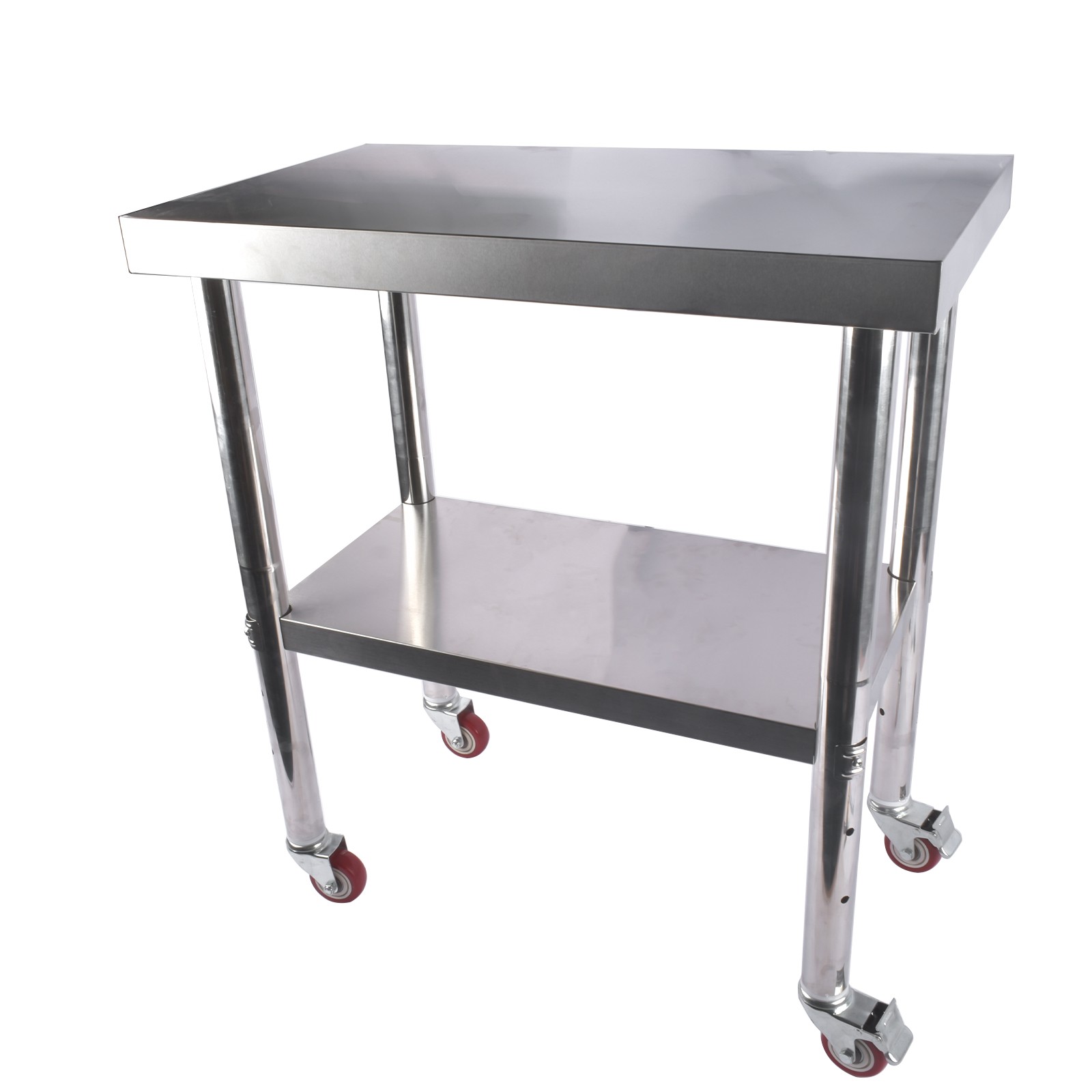 Commercial Stainless Steel Prep Table with Detachable Side-Hook Polished Surface