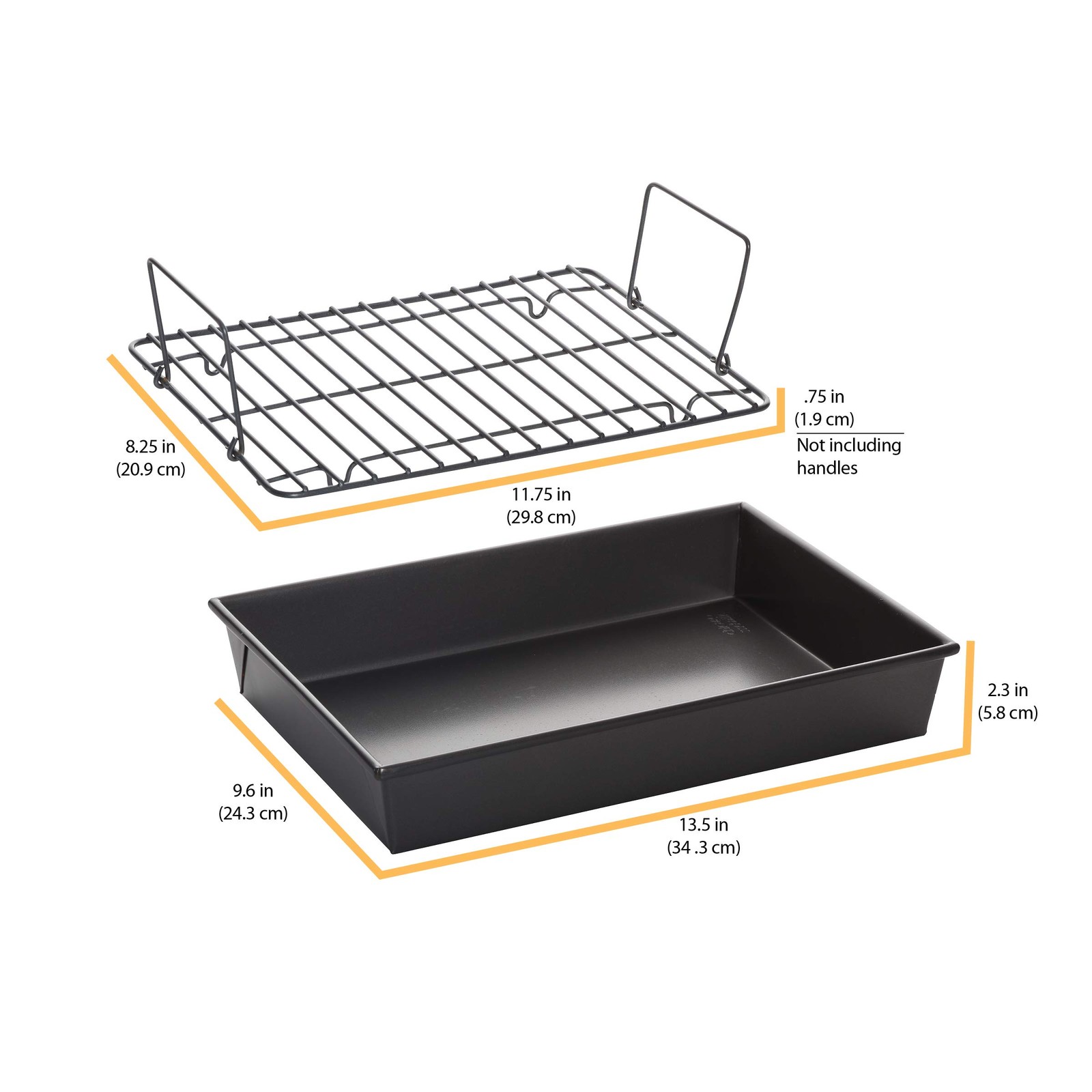 Chicago Metallic 16947 Professional Roast Pan with 13-Inch-by-9-Inch, Gray