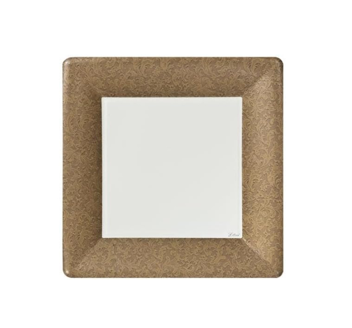 10 inch Gold Square Dinner Paper Plate – Disposable Elegant Party Plates 144pcs