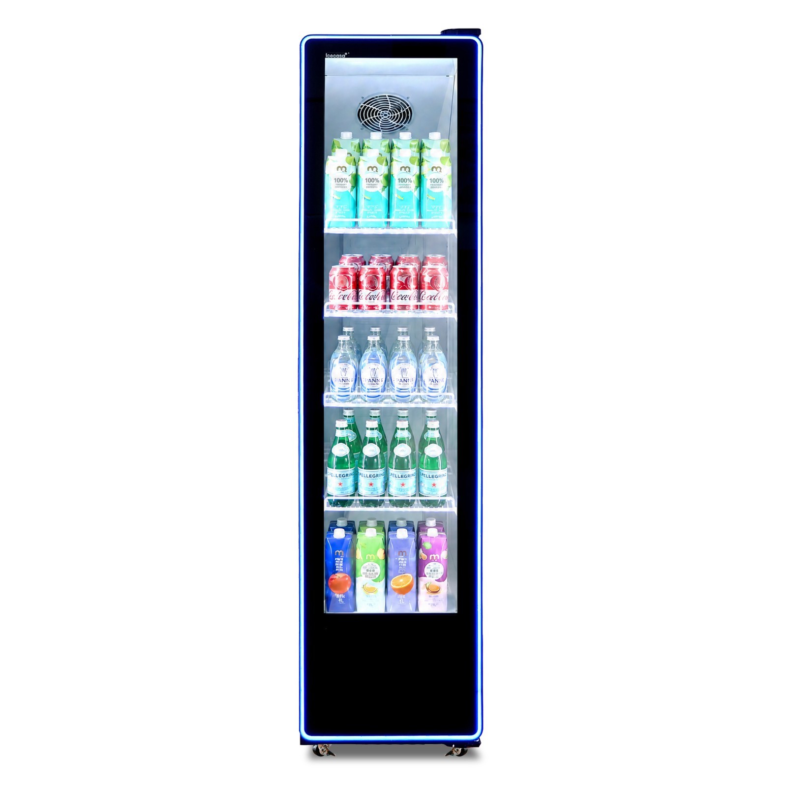 ICECASA 11 Cu.ft Upright Beverage Refrigerator Glass Door Merchandiser Showcase