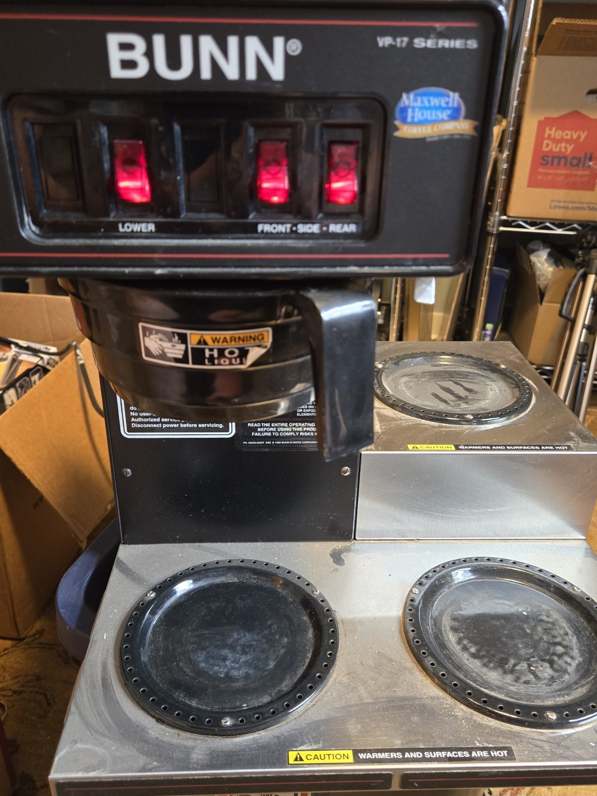 BUNN VP17 Low Profile Pourover Commercial Coffee Maker 3 Warmers