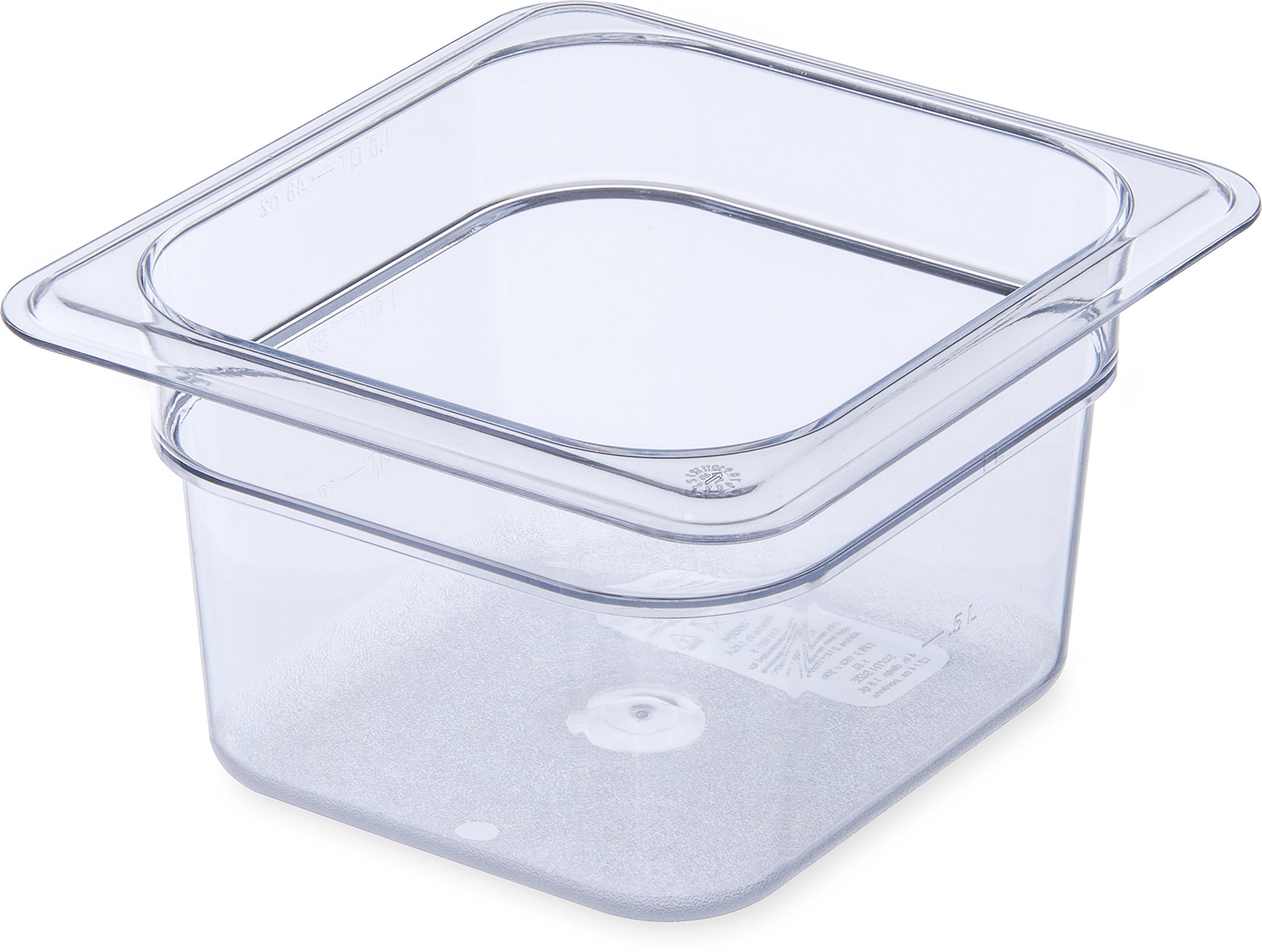 Plastic Food Pan 1/6 Size 4 Inches Deep Clear for Kitchens and Restaurants