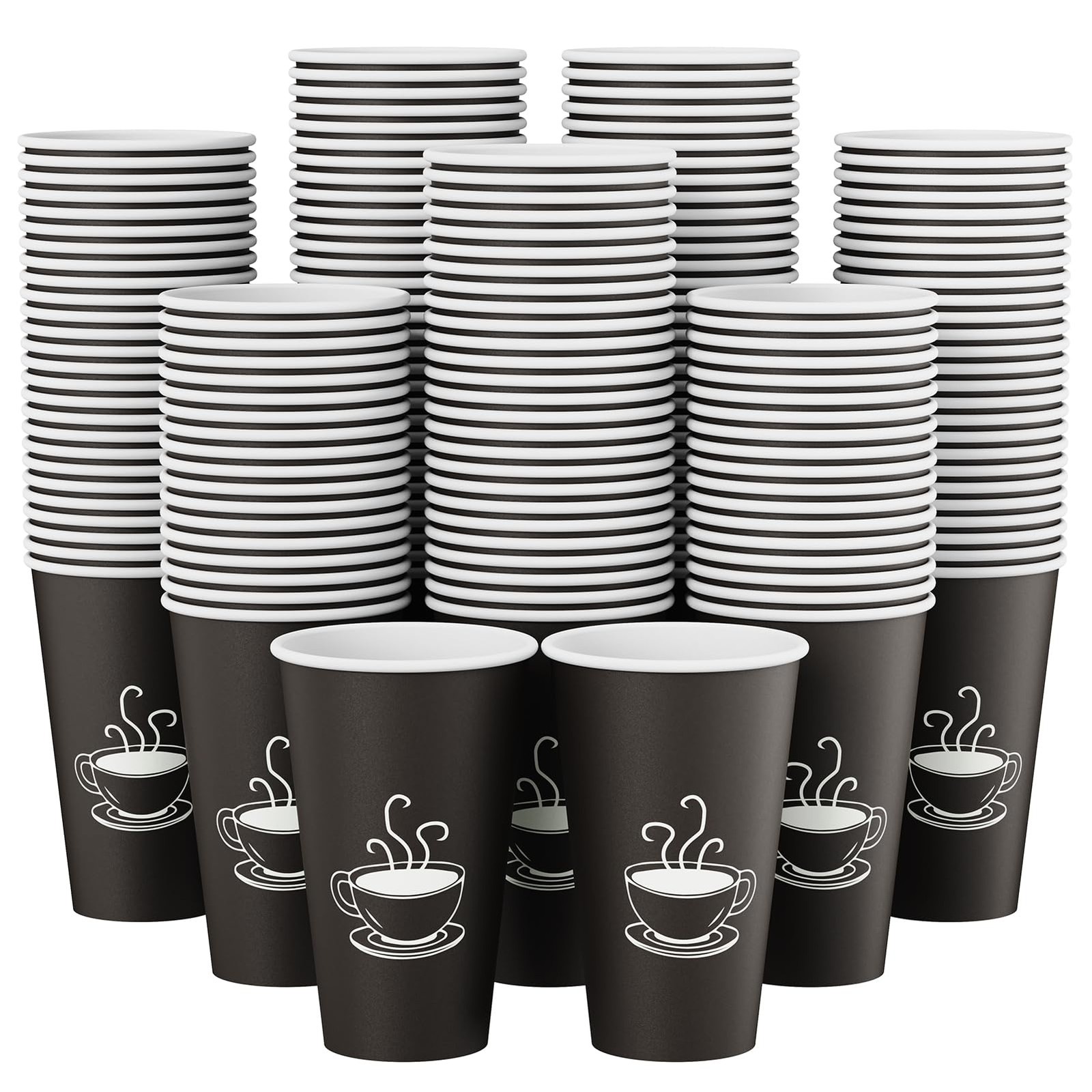 16 oz Coffee cups, 210 Count, Disposable Drinking Cups for Parties, Office Us…