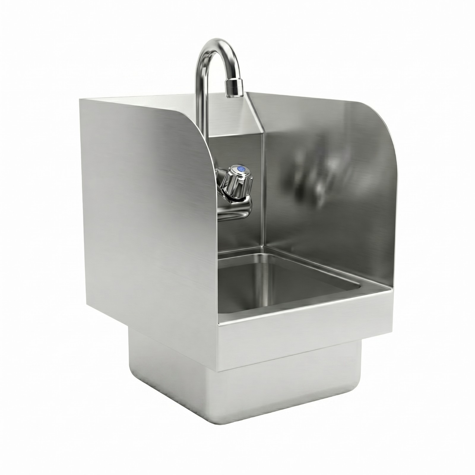 12 in. x 9 in. x 13 in. Wall Mount Stainless Steel Hand Sink with Side Splashes