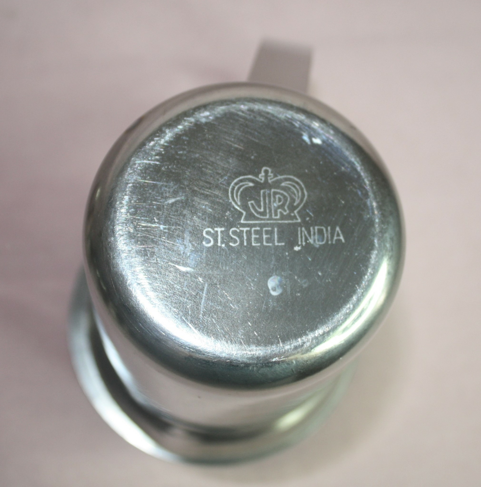 VINTAGE 4 RESTAURANT STAINLESS STEEL SYRUP PITCHERS / WATER POTS 8 OZ. INDIA