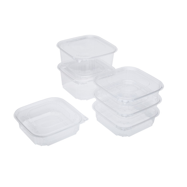 Karart 48oz PET Tamper Resistant Deli Container with Flat Lid – 120 sets