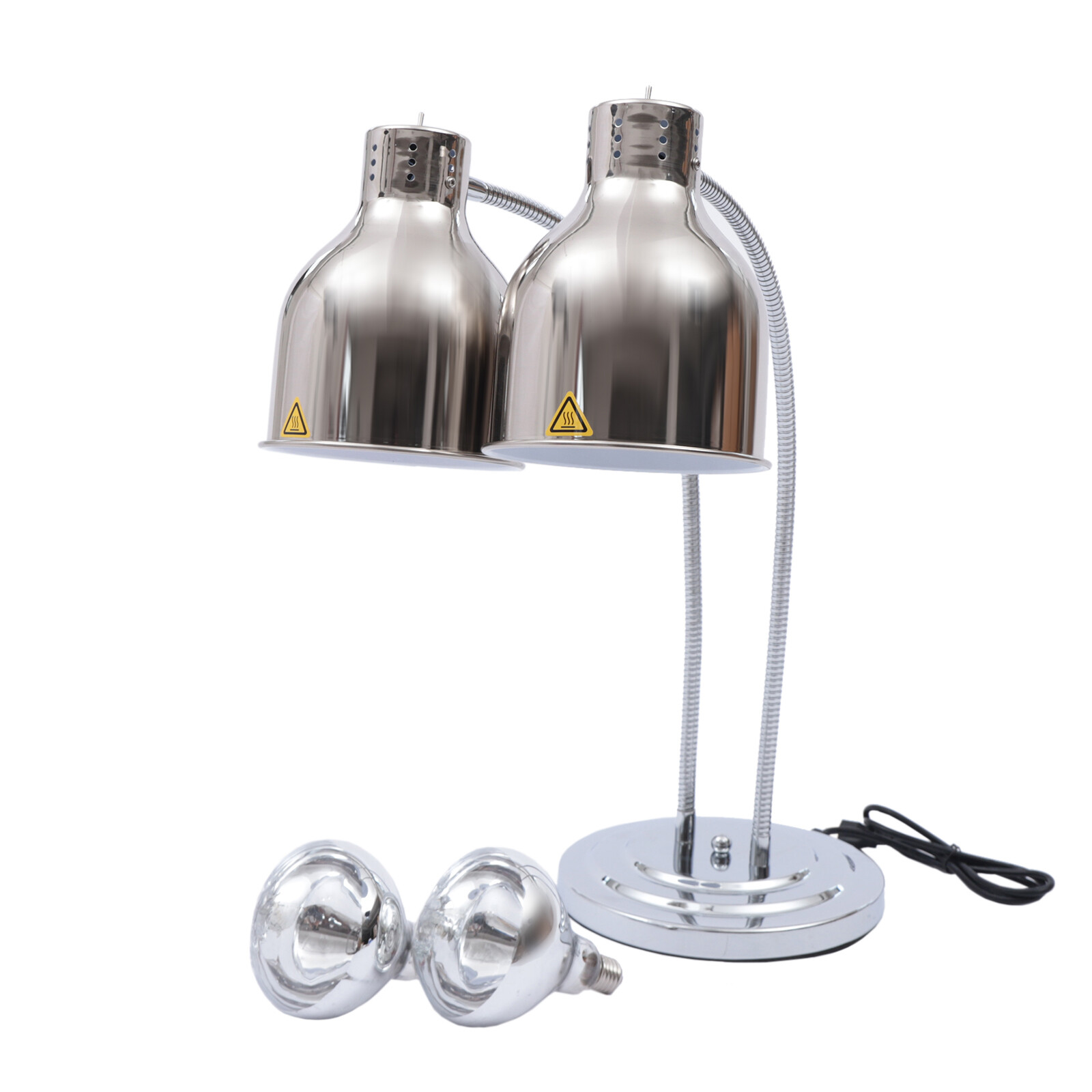 2 Heads Infrared Light Food Warmer Buffet Food Warmer Heating Lamp Heater 250W*2