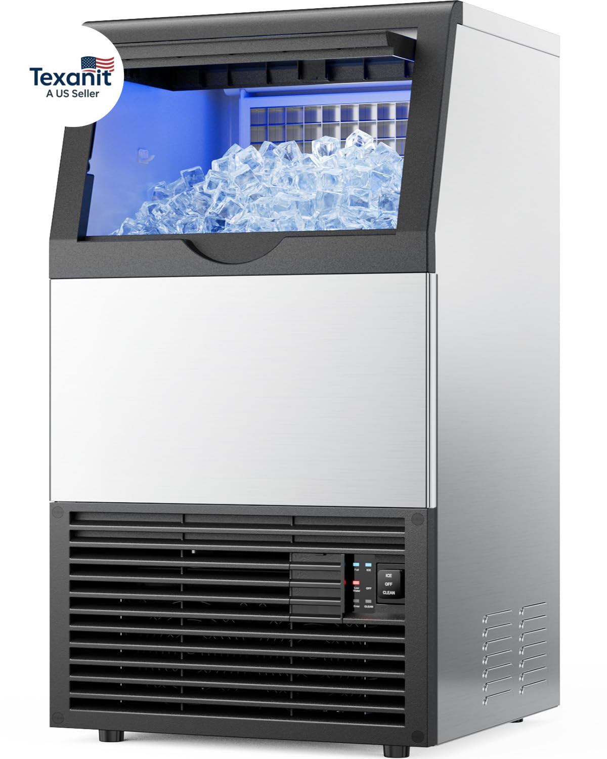 Commercial Ice Maker Machine, 100Lbs/24H with 33Lbs Ice Storage under Counter Ic