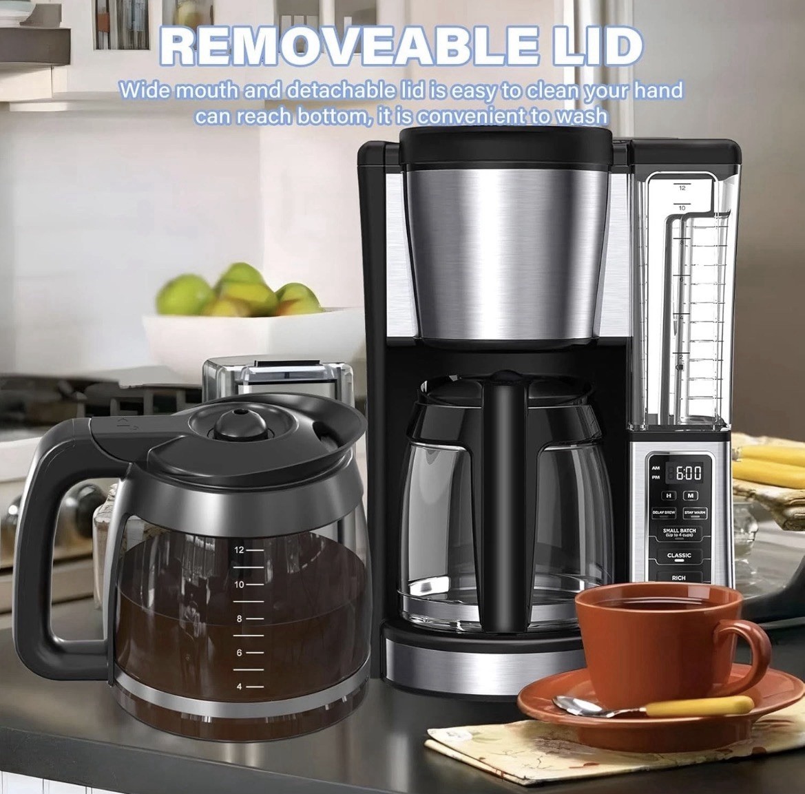 12-Cup Coffee Pot Replacement Carafe Compatible with Ninja Coffee Brewer Maker