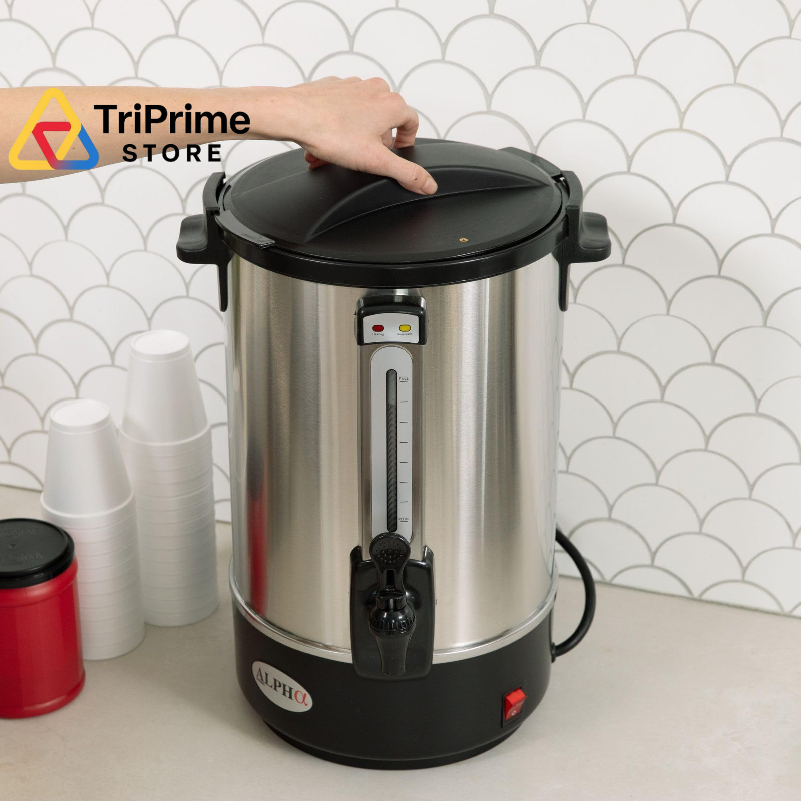 100 Cups Electric Coffee Urn – Stainless Steel Large Capacity Electric Kettle Pe