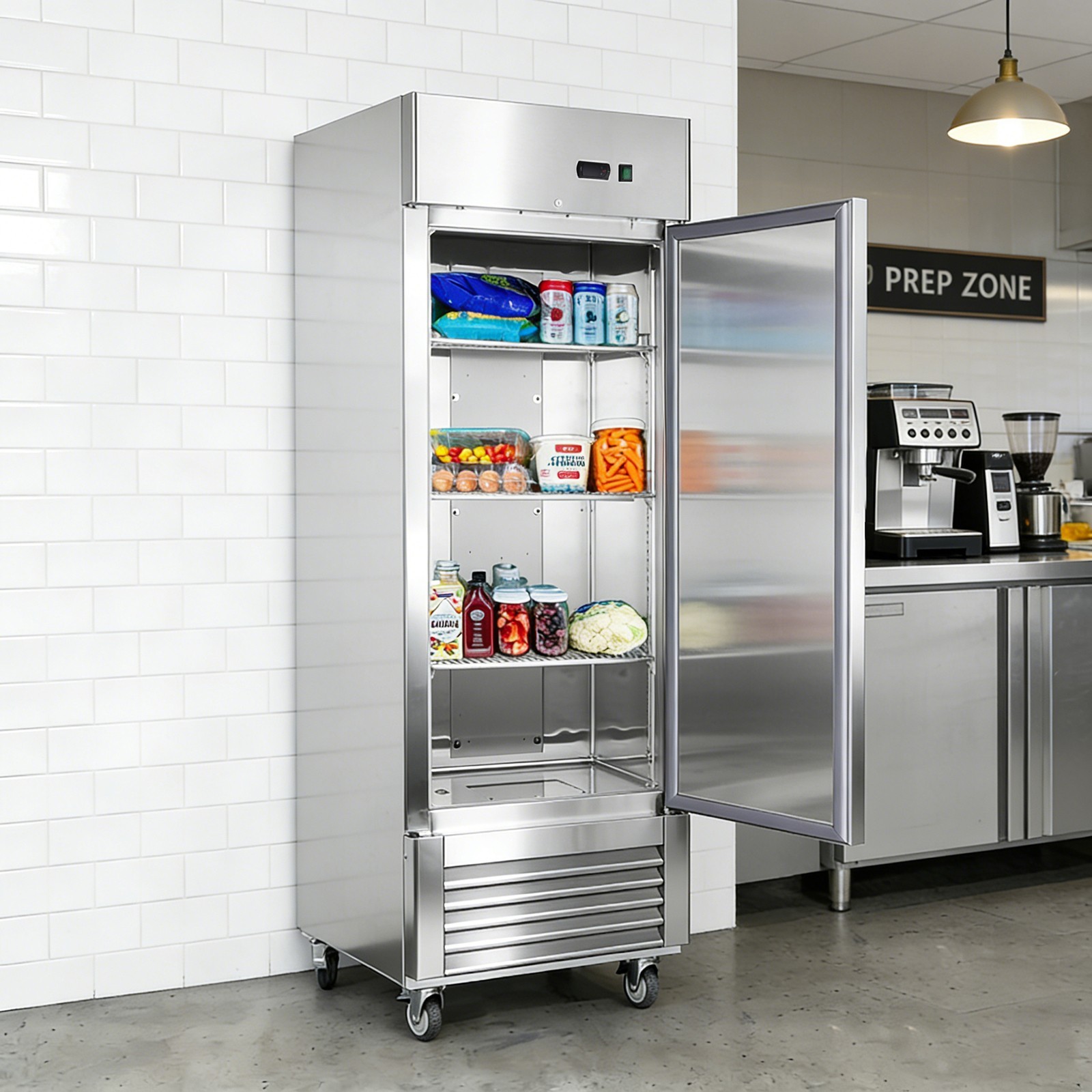 27»W Commercial Refrigerator 18.7 Cu.ft Reach-in 1 Solid Door Fridge