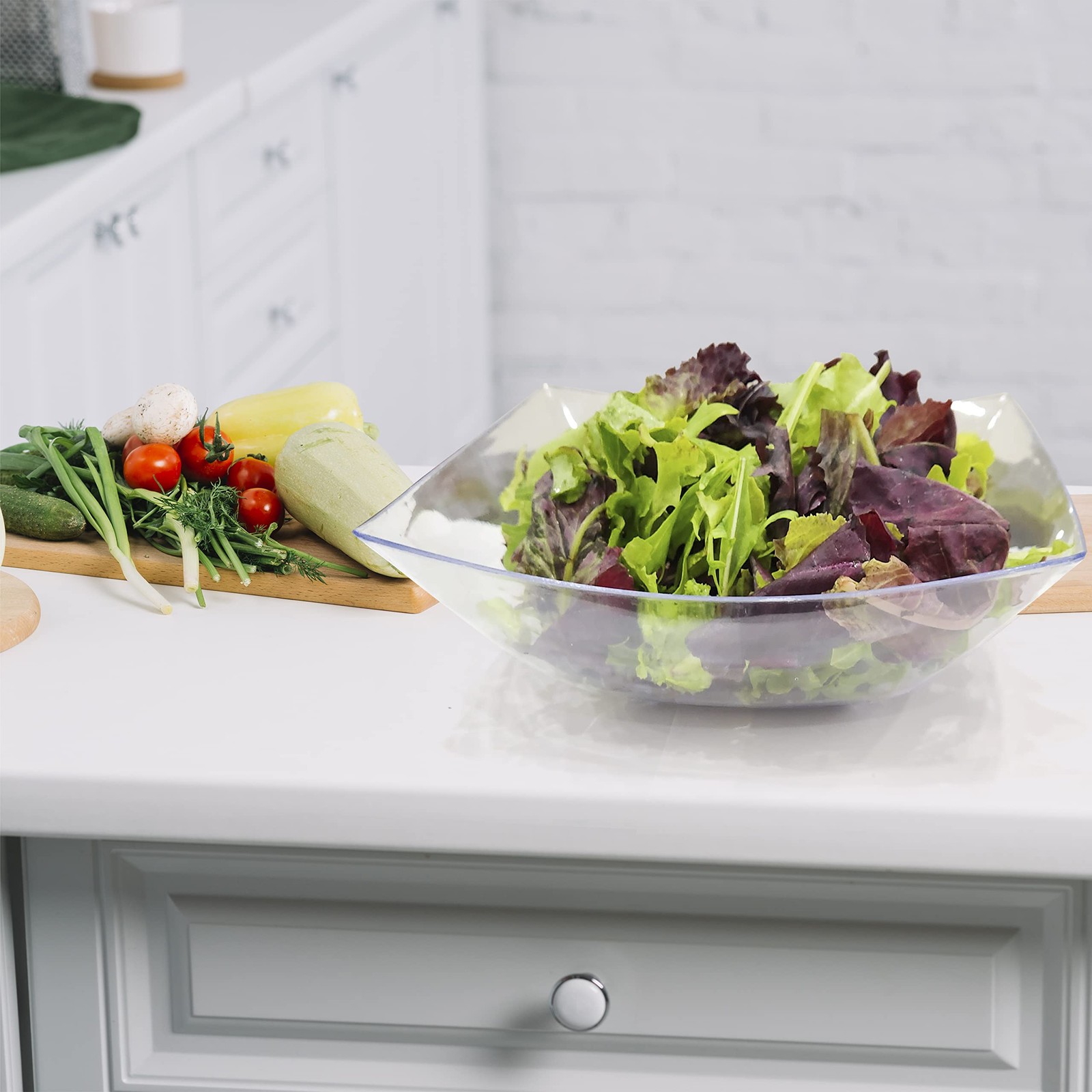 R-kay 6 Pack Extra Large Serving Bowl – 64 Ounce Plastic 64 OZ, Clear