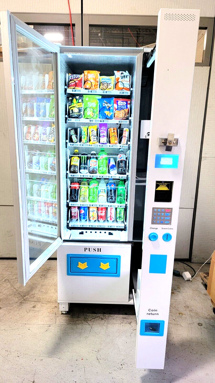 COMBO VENDING MACHINE BRAND NEW WITH 1 YEAR WARRANTY SLIM TVC-VC COMBO