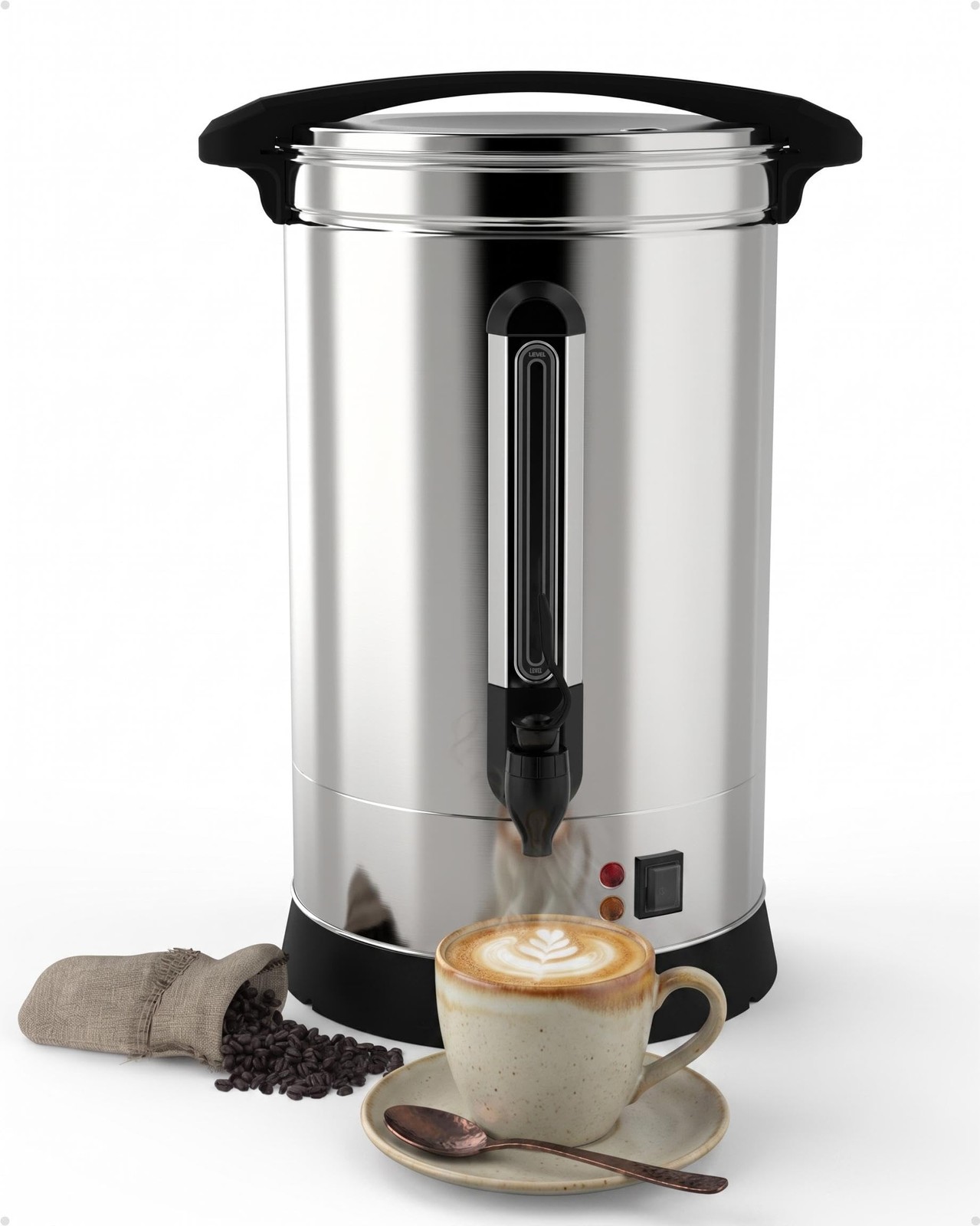 14L Stainless Steel Commercial Grade 100-Cup Coffee Urn Fast Brew Coffee Maker H