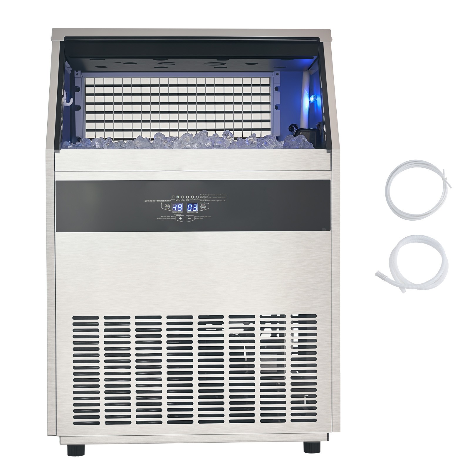 440lbs/24H Commercial Ice Maker industrial Restaurant Ice Machine 110lb Storage