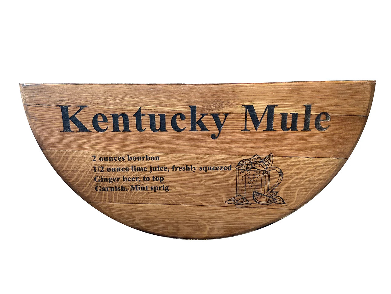 Engraved Whiskey Barrel Head Sign | Personalized Half Barrel Lid