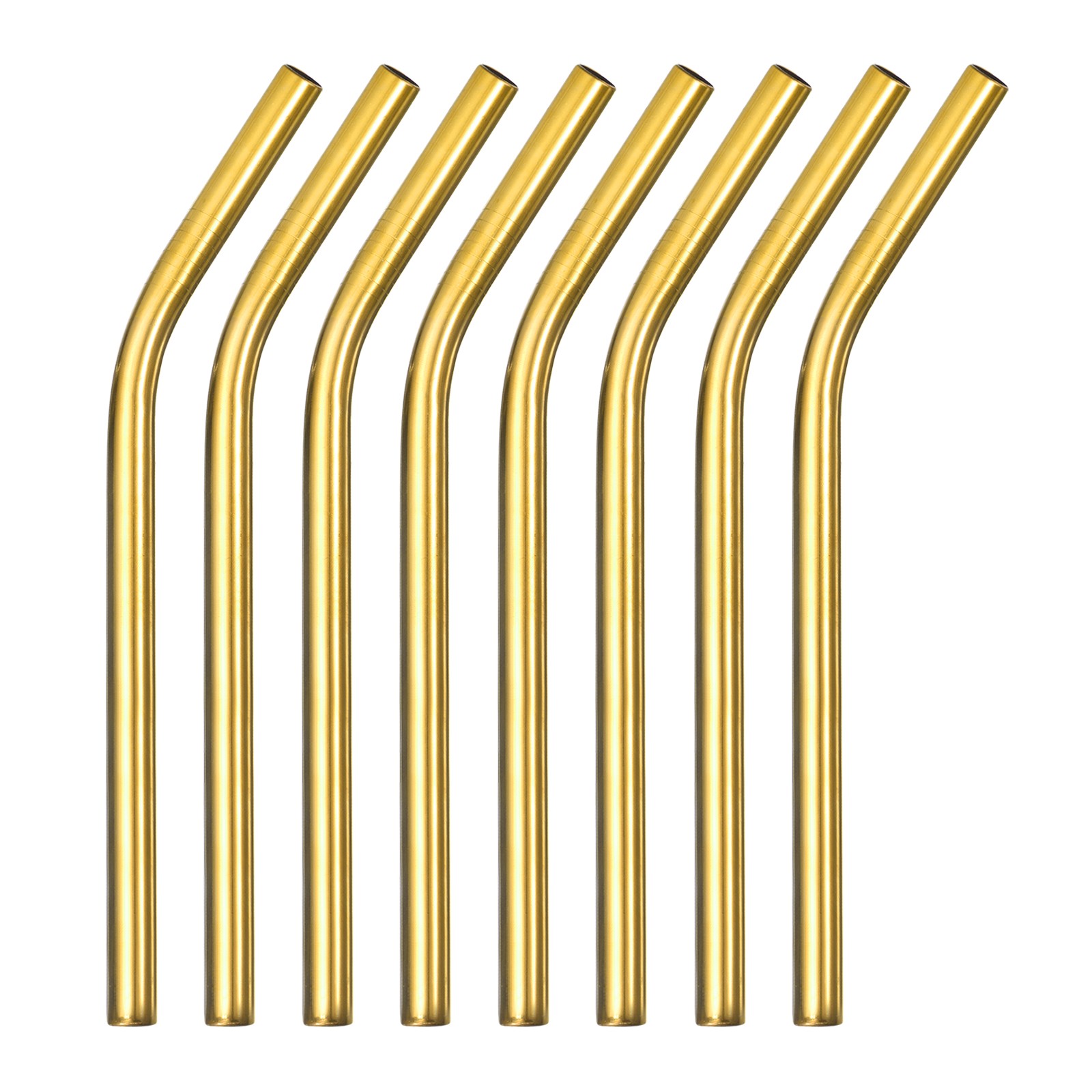 8Pcs 8.46″ Long Stainless Steel Straws-Bent for Travel Mugs Gold