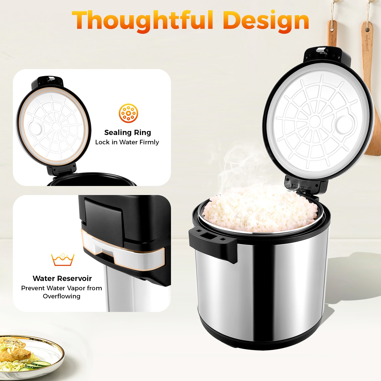 19L/20Qt Electric Rice Warmer Non-stick Cylindrical Shape Commercial Rice Warmer