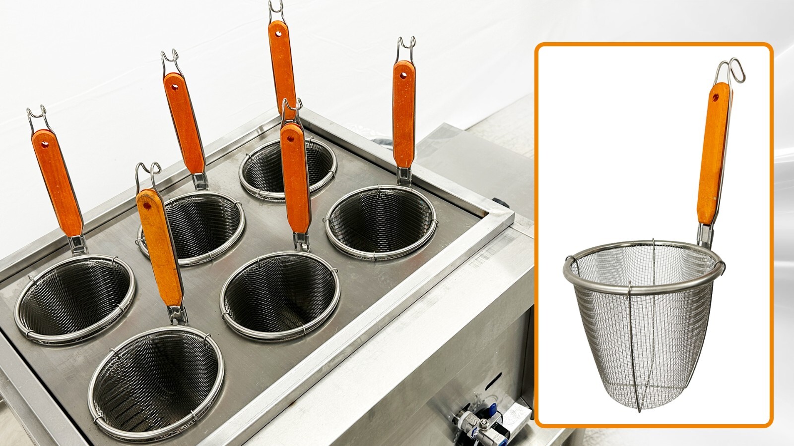6 Basket Gas Propane Noodle Pasta Ramen Cooker Stainless Steel PN8 New Improved