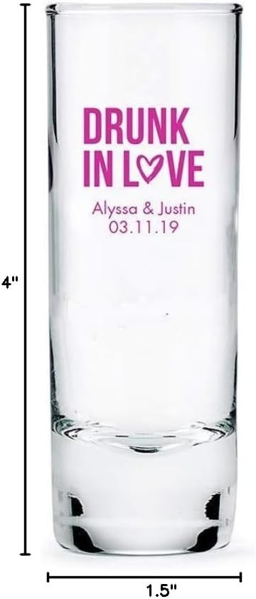Personalized 2.5oz Tall Shot Glass Customizable Full Color Print – 84 pack