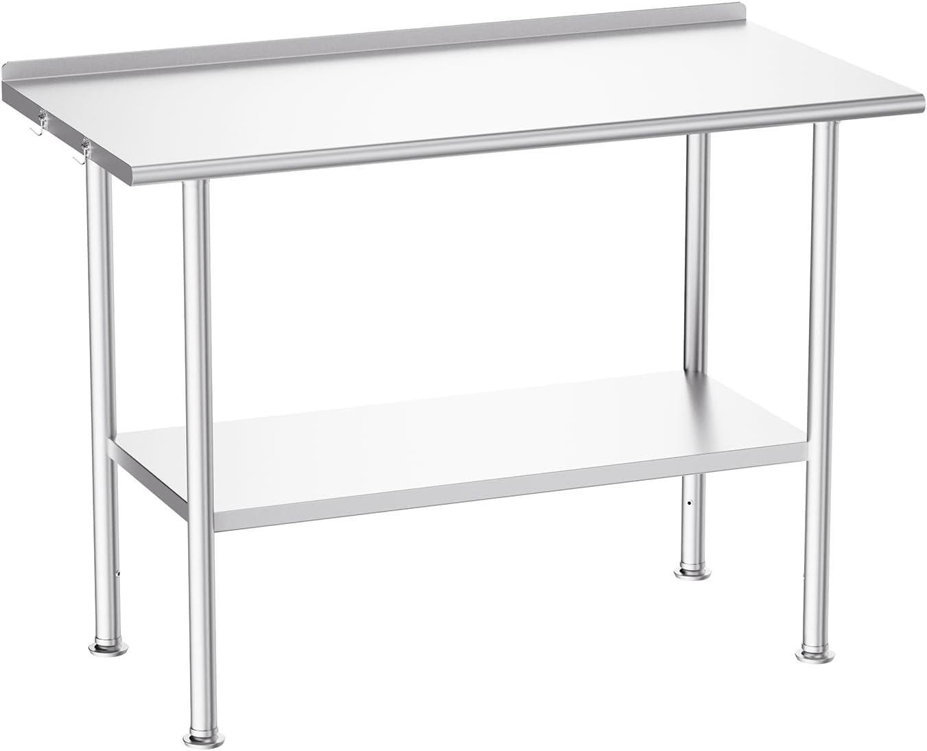 All-Stainless Steel Prep Table — 24×48″ Commercial Workstation with Rounded-C…