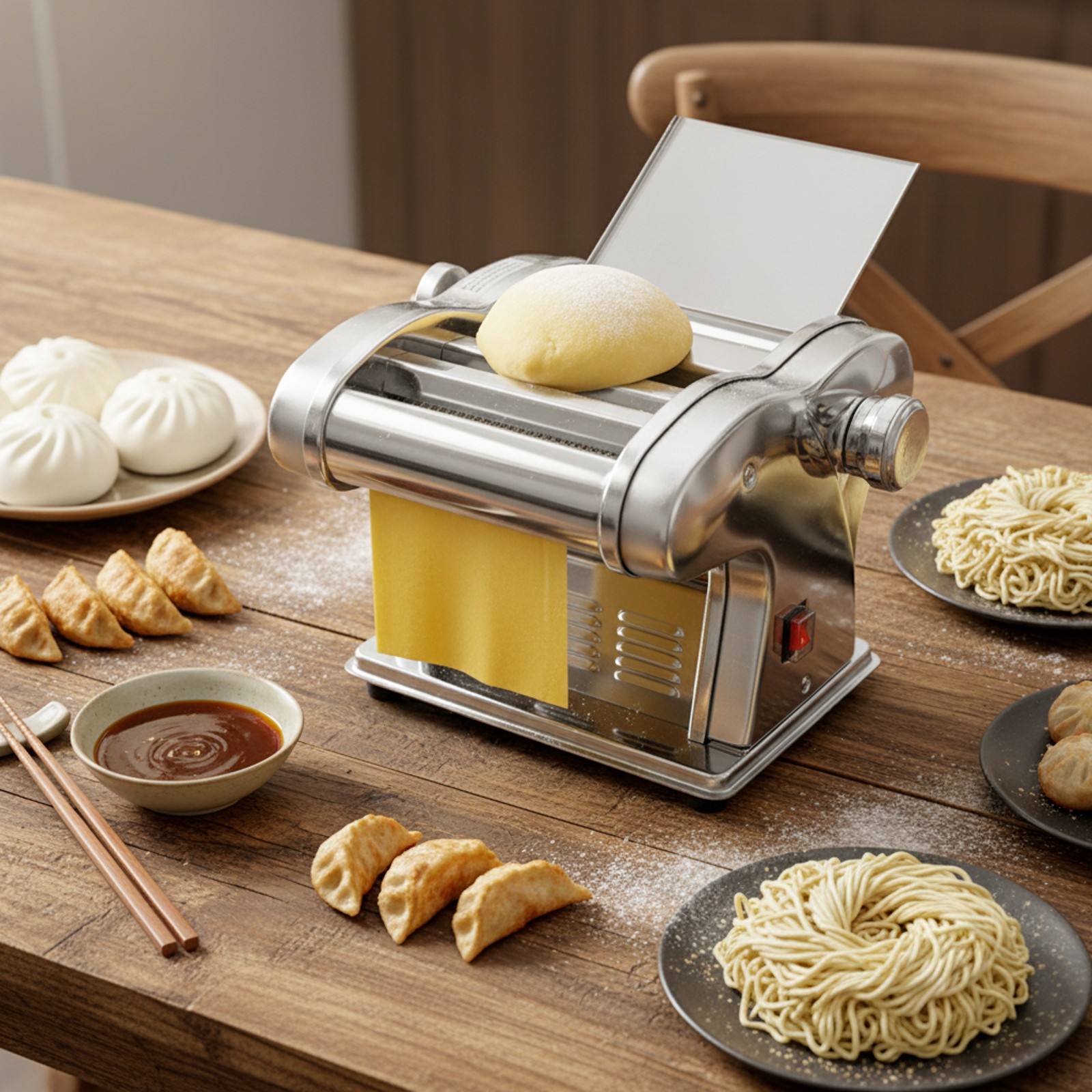Electric Pasta Machine Stainless Steel Pasta Maker Pasta Machine With 3 Blades