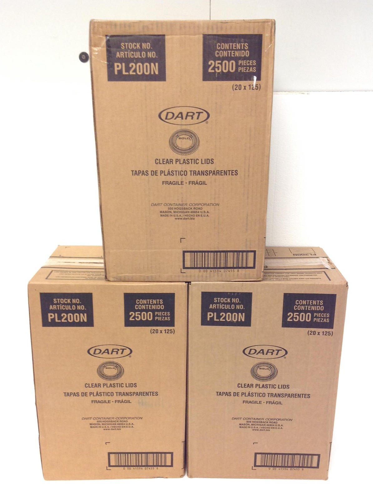 NEW Dart Solo PL200N Clear Plastic Cup Lids for 1.5-2.5Oz cups, 2500/Case, QTY