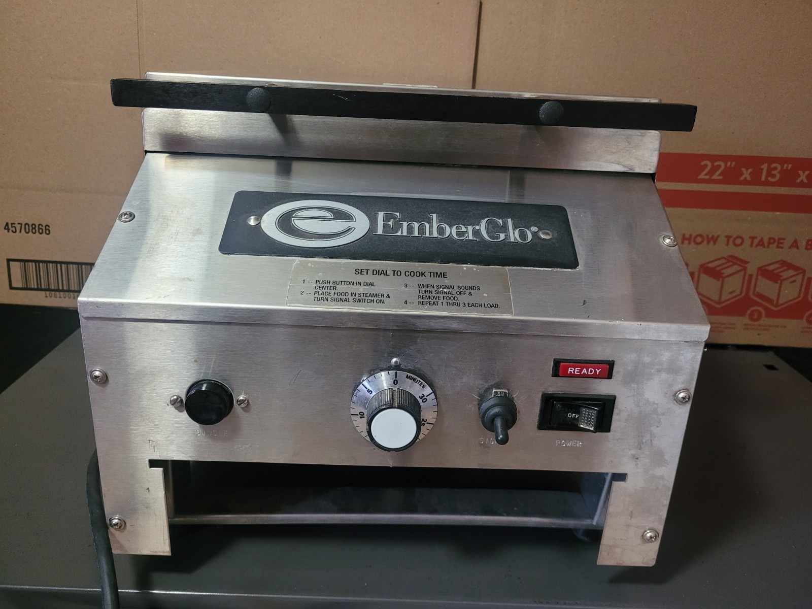 EmberGlo ES5TS Countertop Food Steamer Half Size Commercial Read Description