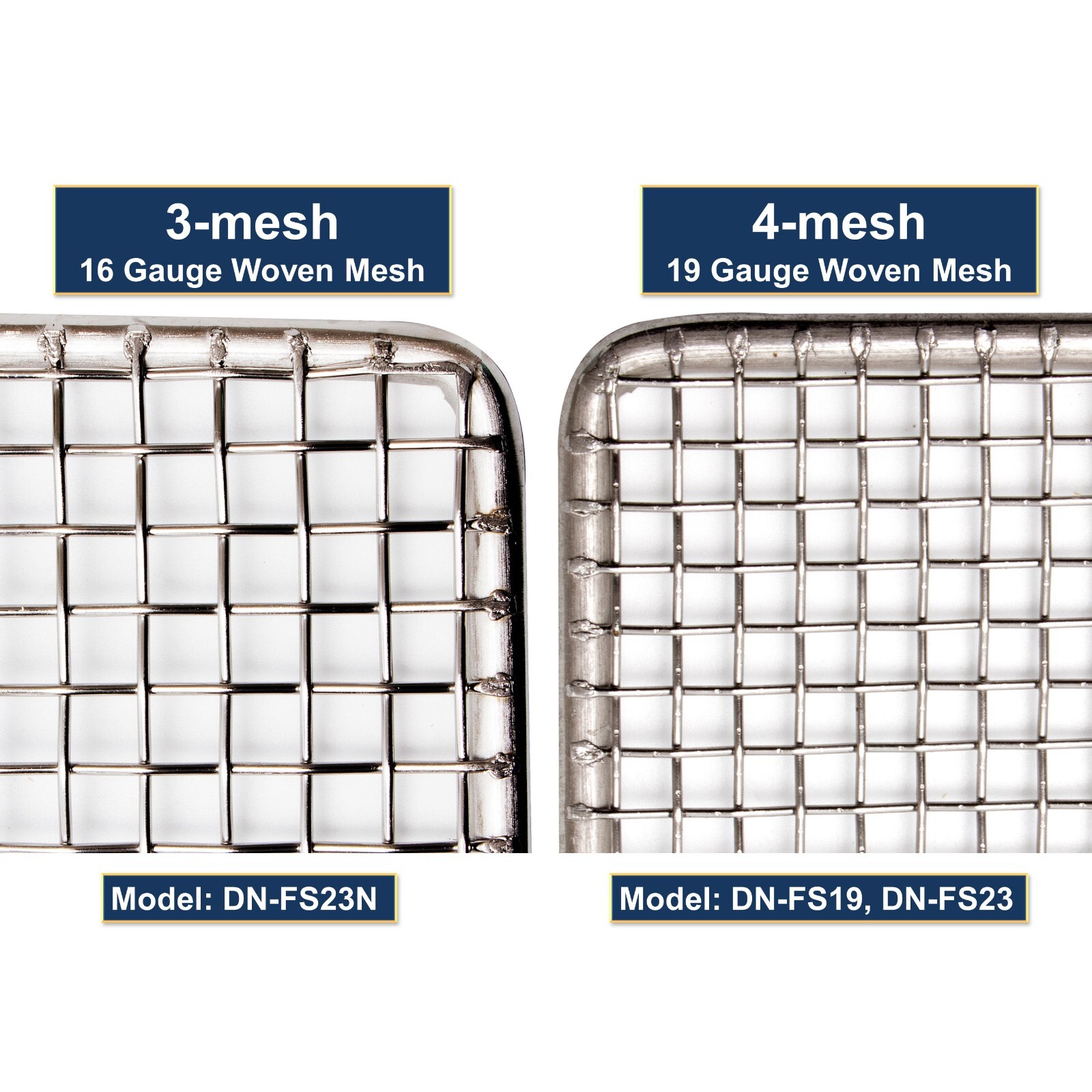 GSW 23″ x 23″ DN-FS23, 19 Gauge Stainless Steel Woven 4-mesh Donut Frying Screen