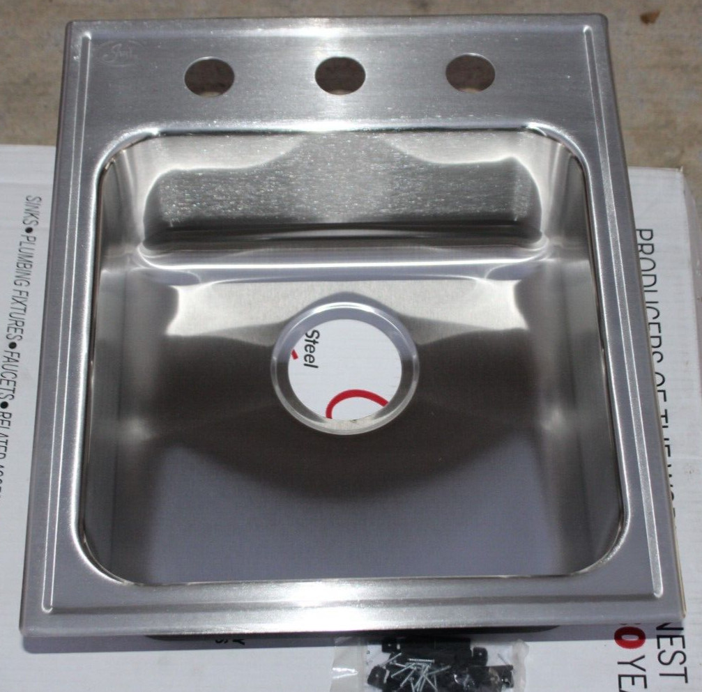 Just SLADA2017A3,6.5,DCR – 1-Bowl, 3-Hole, 18-Gauge 20×17 Stainless Steel Sink