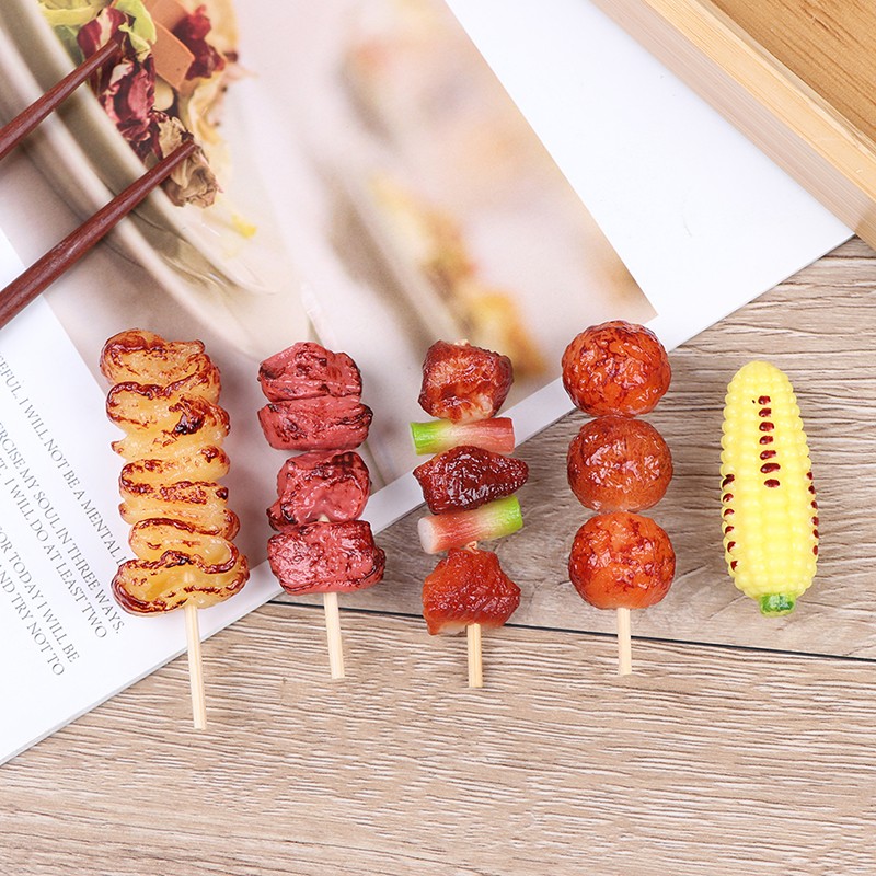 1Pcs Cute Mini Play Toy BBQ Simulation Food Miniature For Doll House Toy IJc^-N8