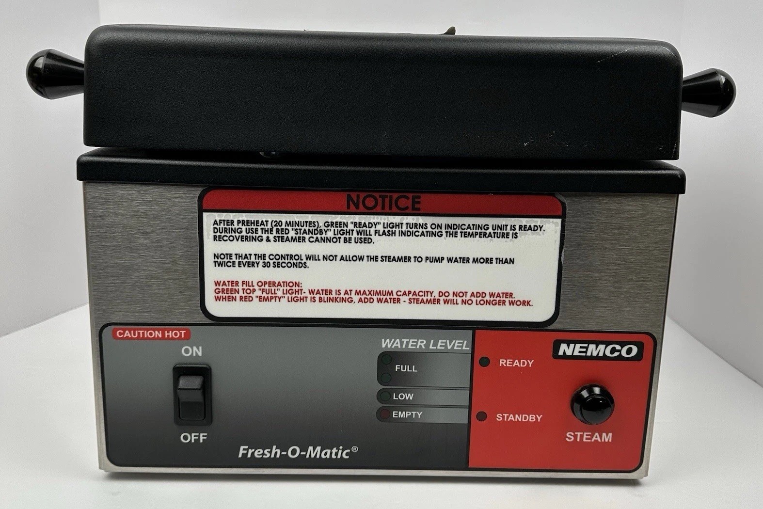 NEMCO Fresh-O-Matic 6625B Commercial Countertop Food Steamer/Warmer 120V TESTED