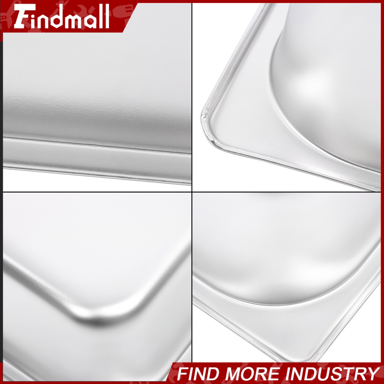 Findmall 1/2-Size 4″ Deep Stainless Steel Steam Table Pans Hotel Food Pan