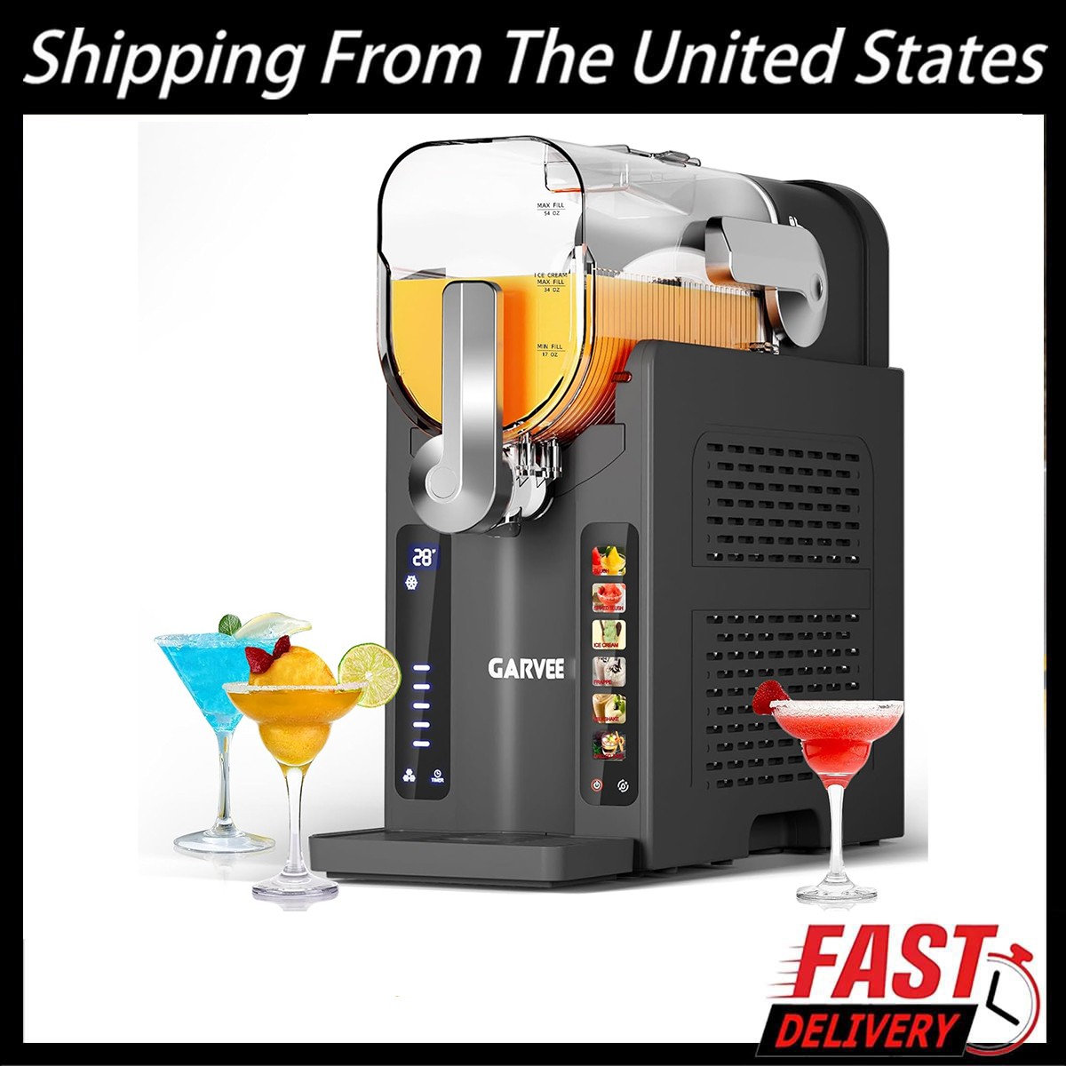 88 oz Large Capacity Slushie Machine for Home No Ice Needed for Frozen Margarit