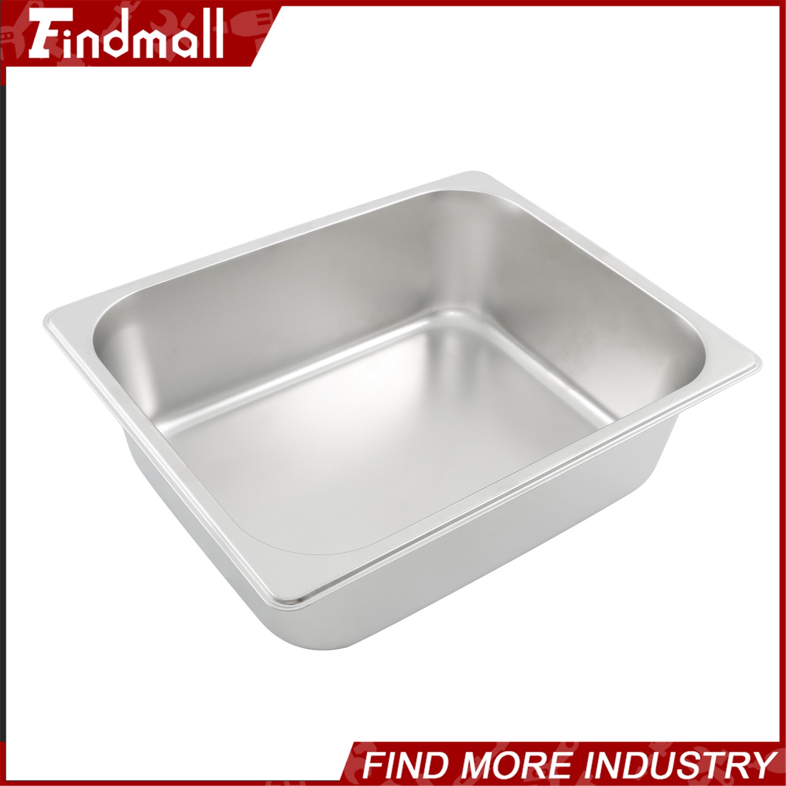 Findmall 4 Pack Hotel Pans 1/2 Size 4″ Deep Stainless Steel Steam Table