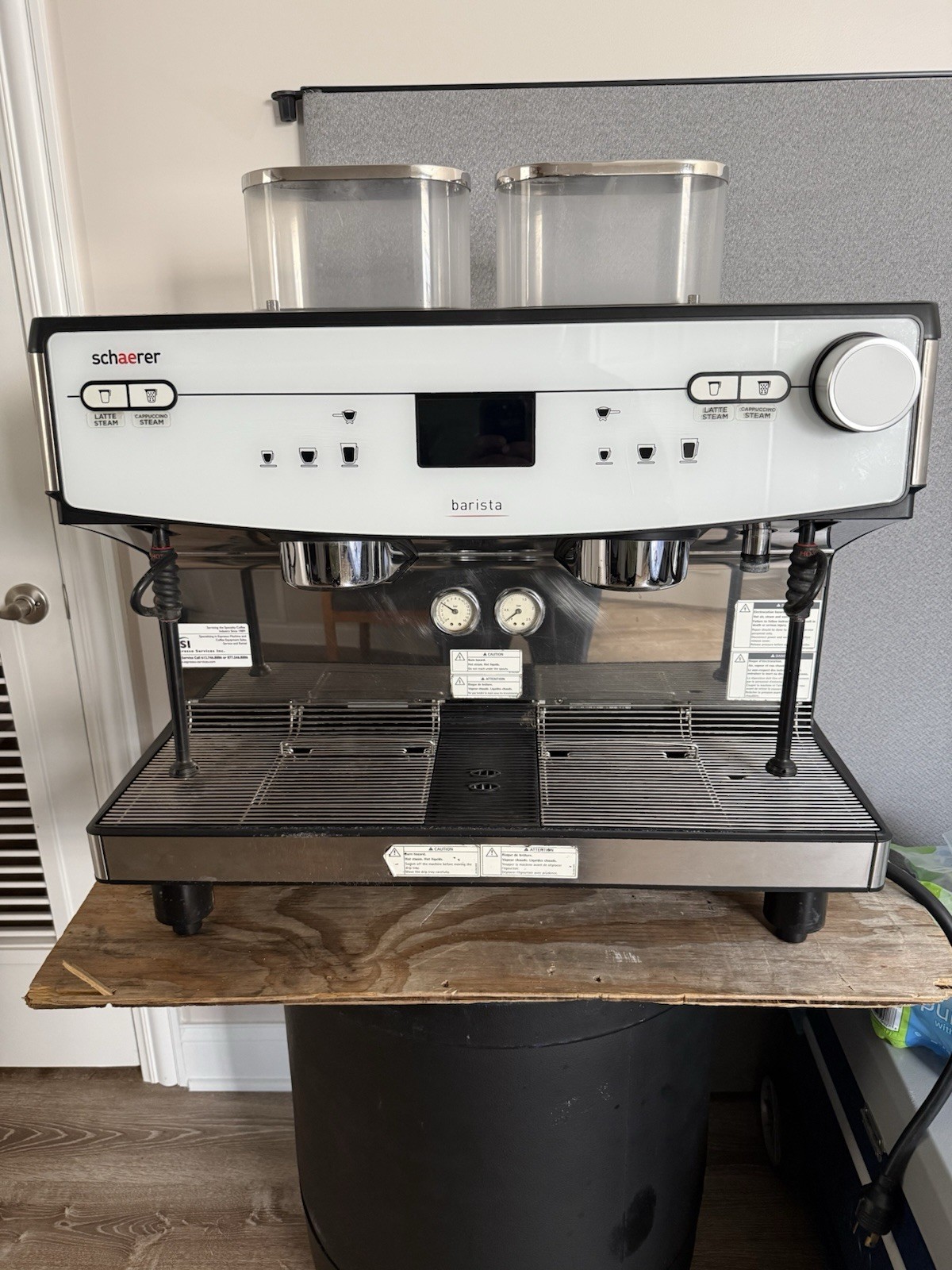 Schaerer Barista Super Automatic Espresso Machine Dual Hopper Steam Wand