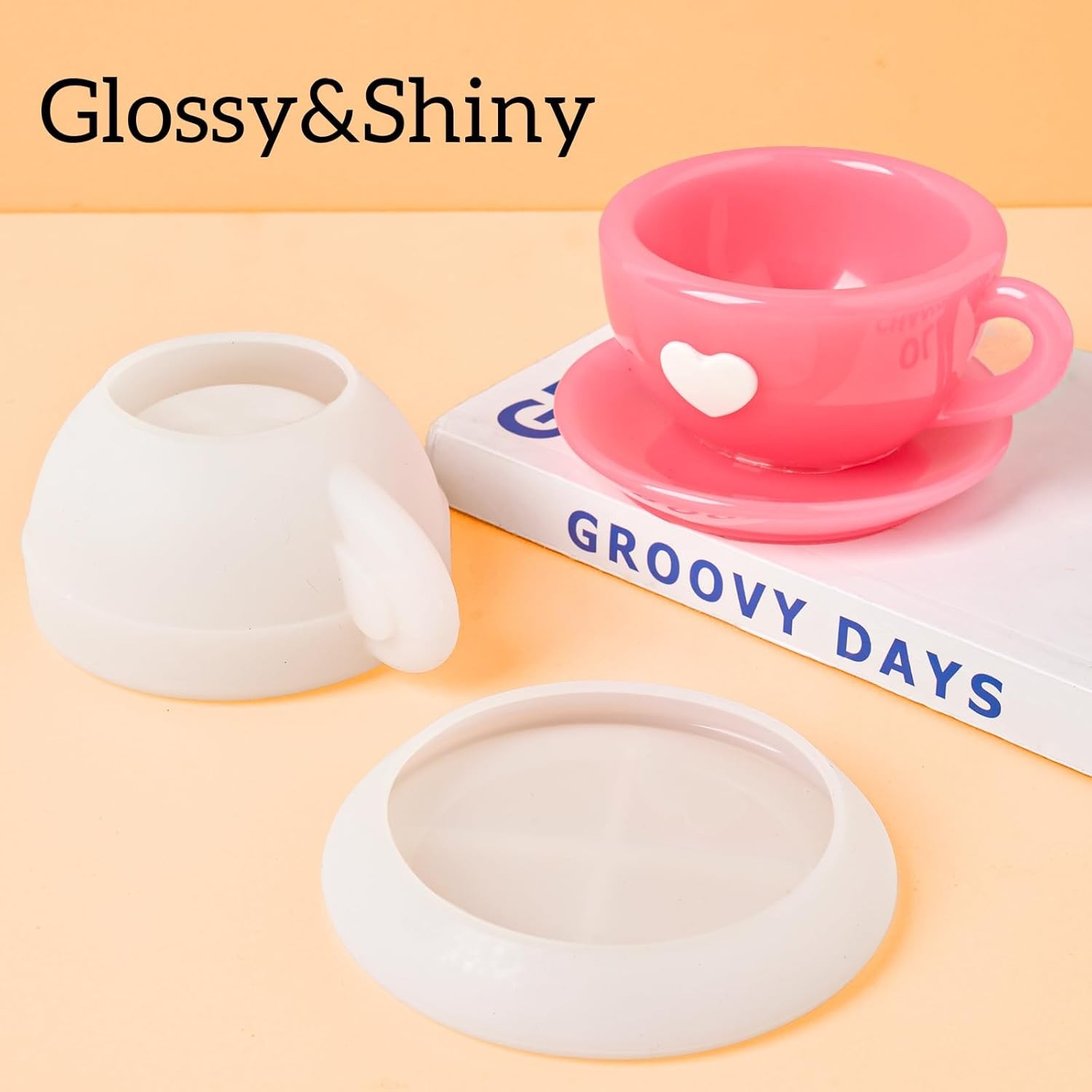 Resin Molds Coffee Cup with Saucer Silicone Mold for Resin Epoxy Casting Candle