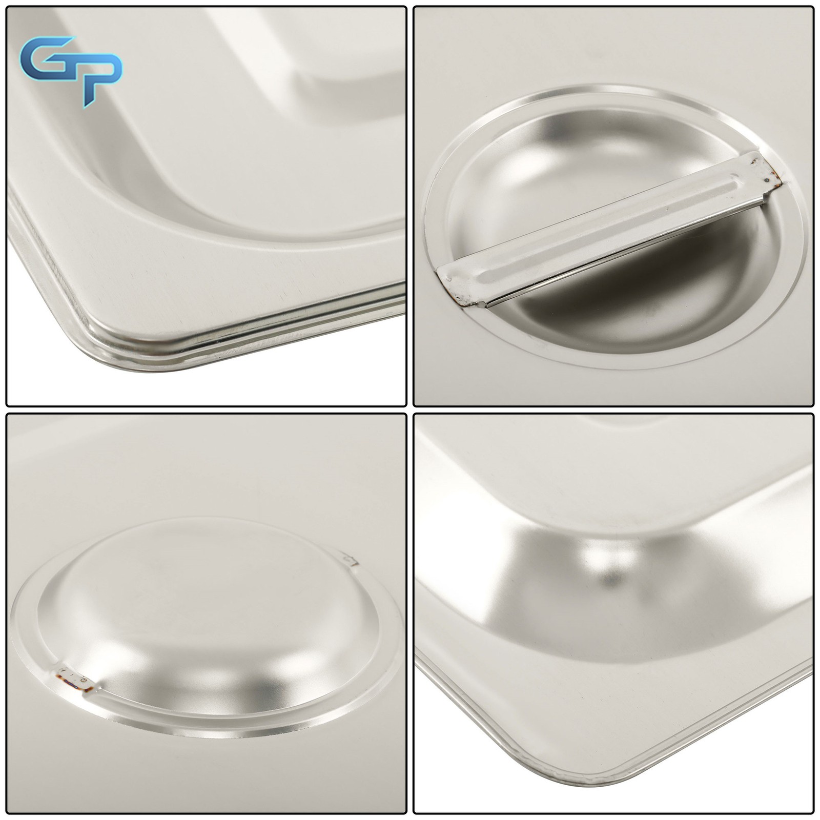 Stainless Steel Full Size Food Pans with Lids – Set of 4 for Buffet Service