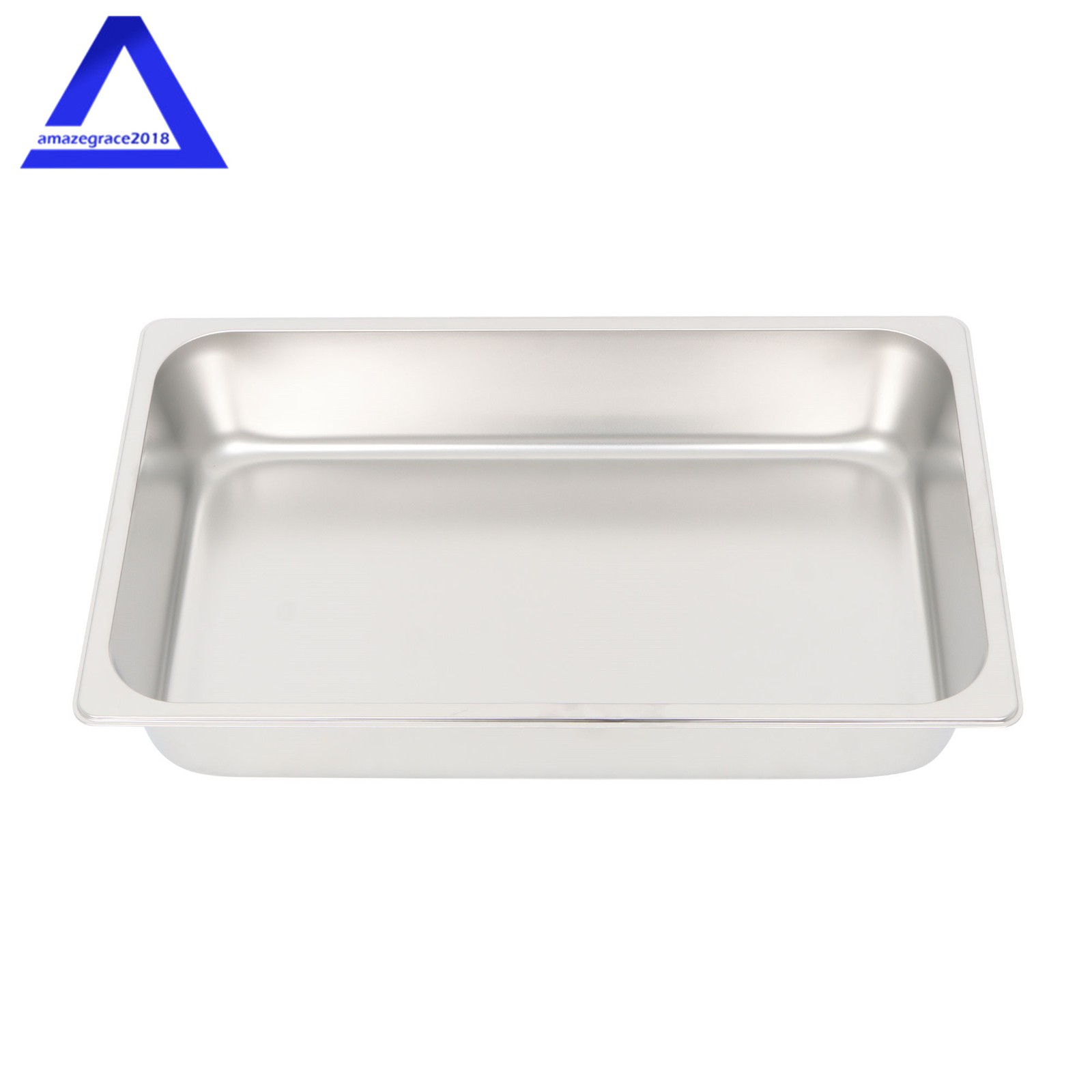 Steam Table Hotel Pans 1/1 Size 4″ Deep 2Pcs Stainless Steel Metal Tray with Lid