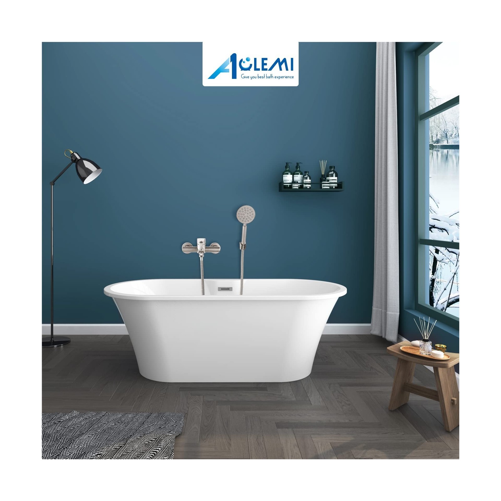 Aolemi Brushed Nickel Bathtub Faucet Wall Mount Only Tub Filler with Handheld…