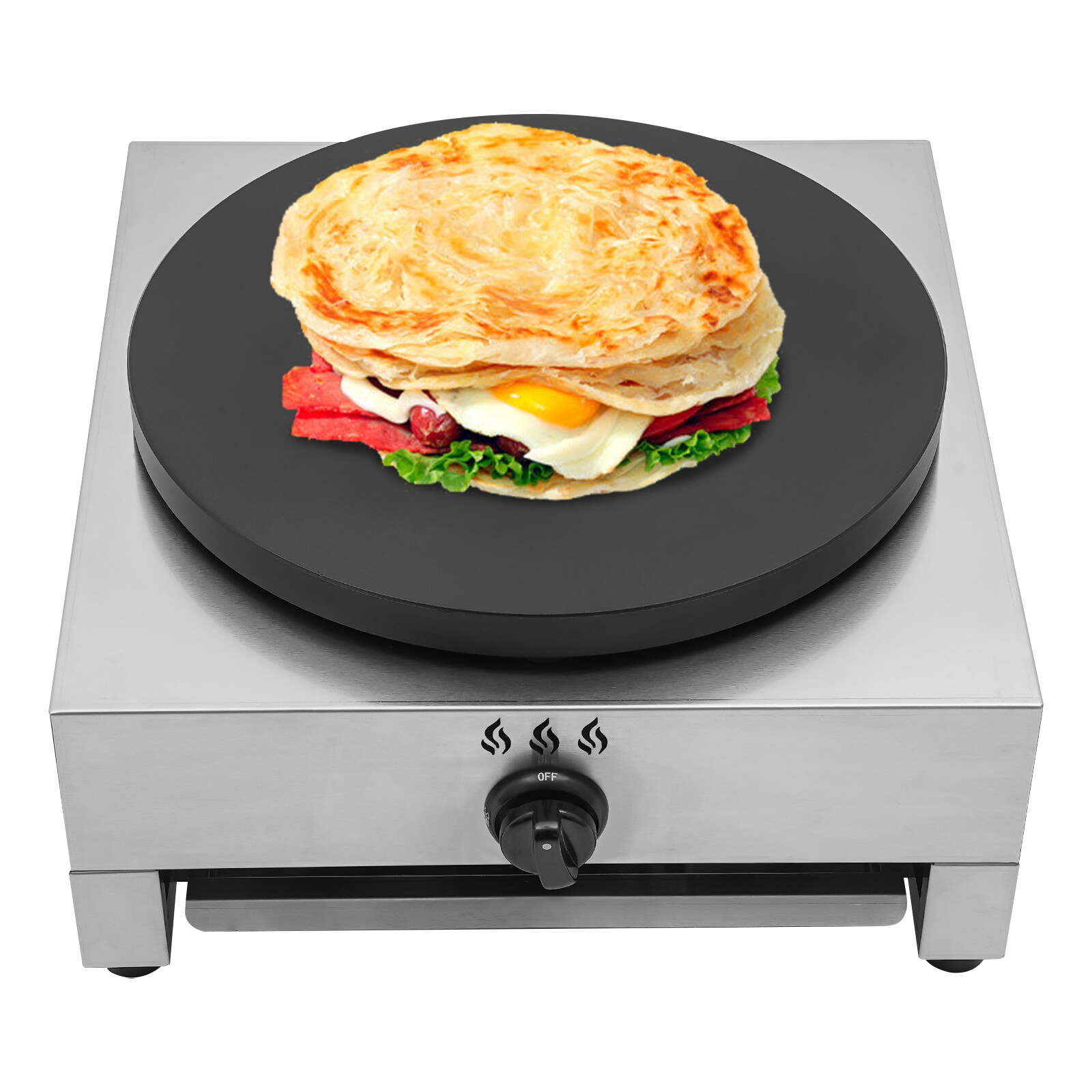 Commercial Crepe Maker Machine, Pancake Big Hotplate, Gas Pancake Cooker