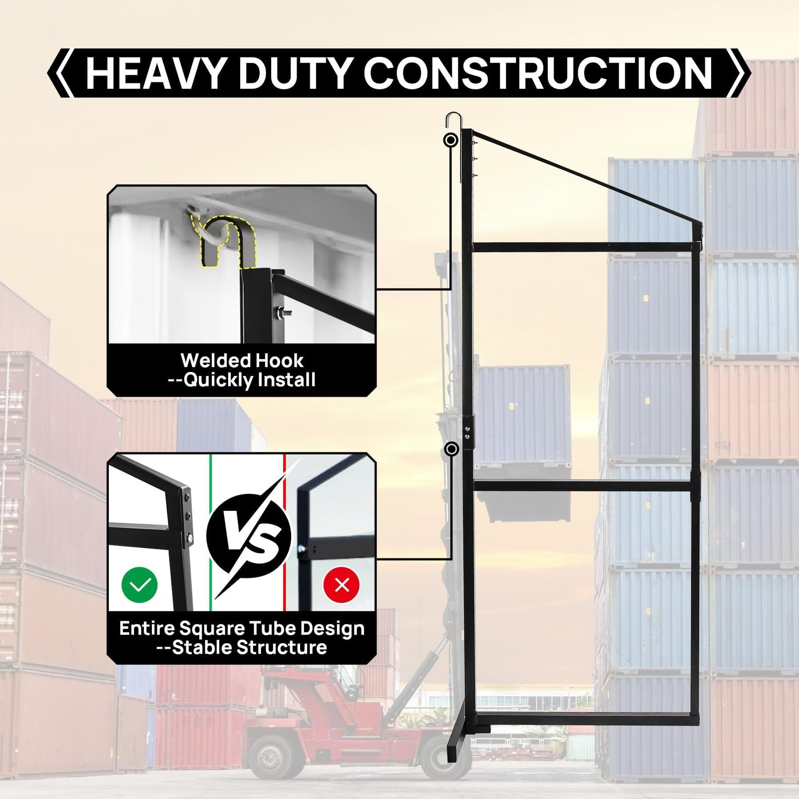 4 Pack Container Shelving Bracket with 60.5″ H X 22.3″ W, 3 Tiers Container S…