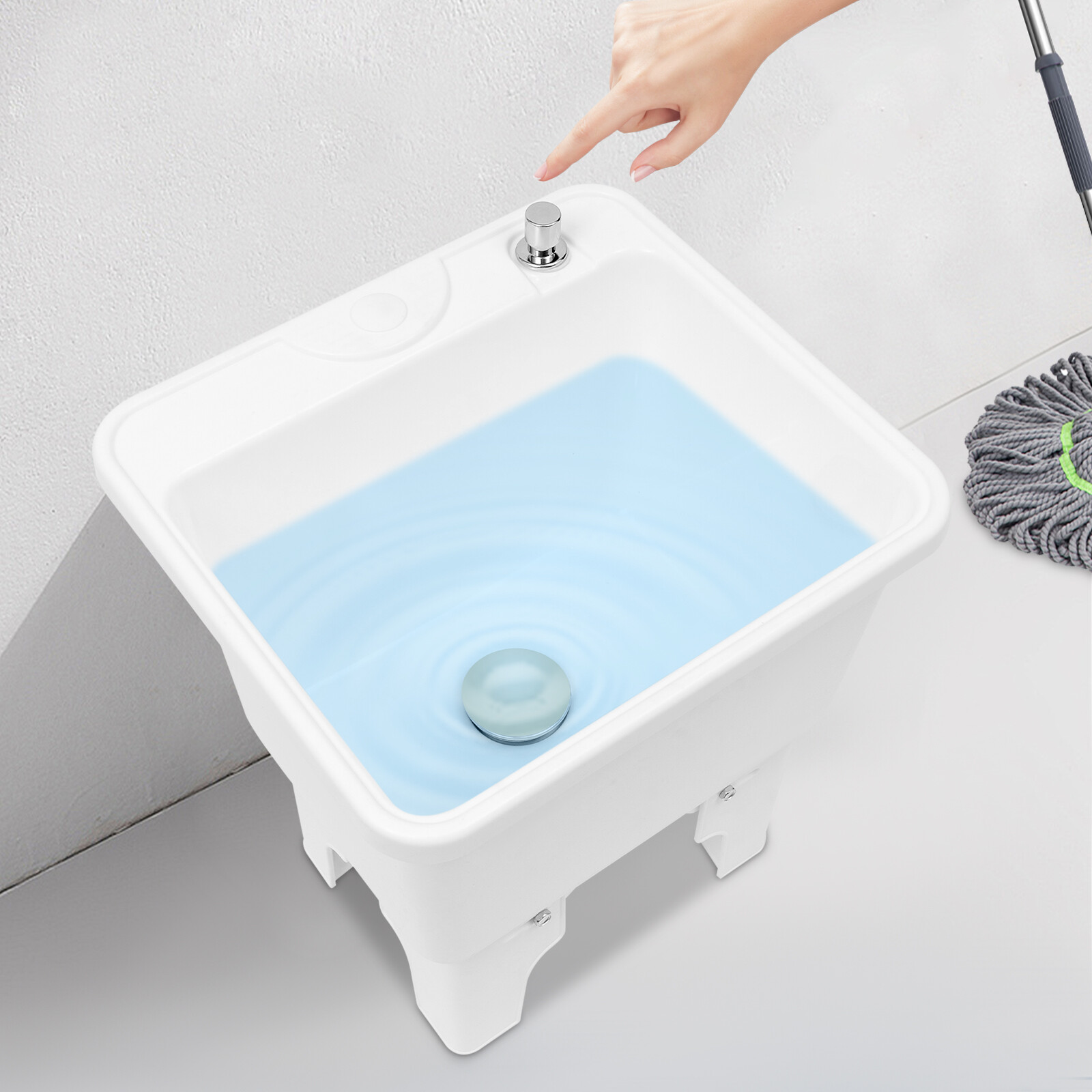 Mop Sink Service Basin Plastic Mop Sink Freestanding Sink 15.7″ x 14″ x 16.9″