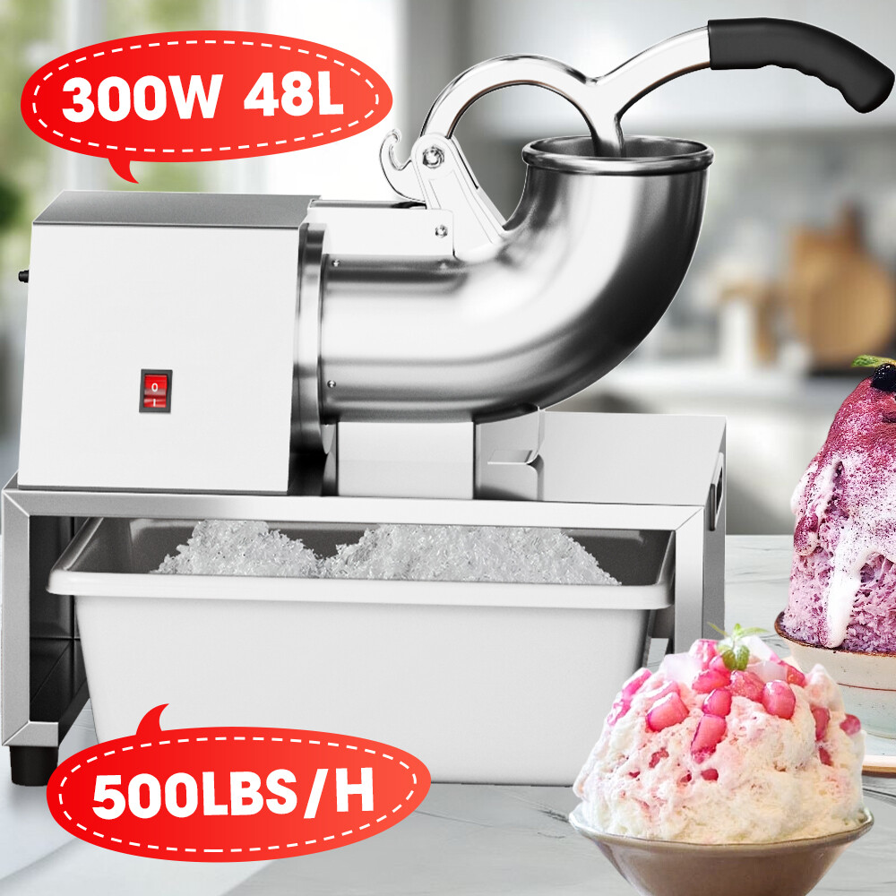 500LBS/H Commercial Ice Shaver Electric Ice Crusher Snow Cone Machine for Home