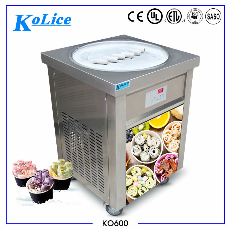 Kolice ETL Commercial Ice Cream Roll Machine, 22″ (55cm ) Round Ice Pan,90% New