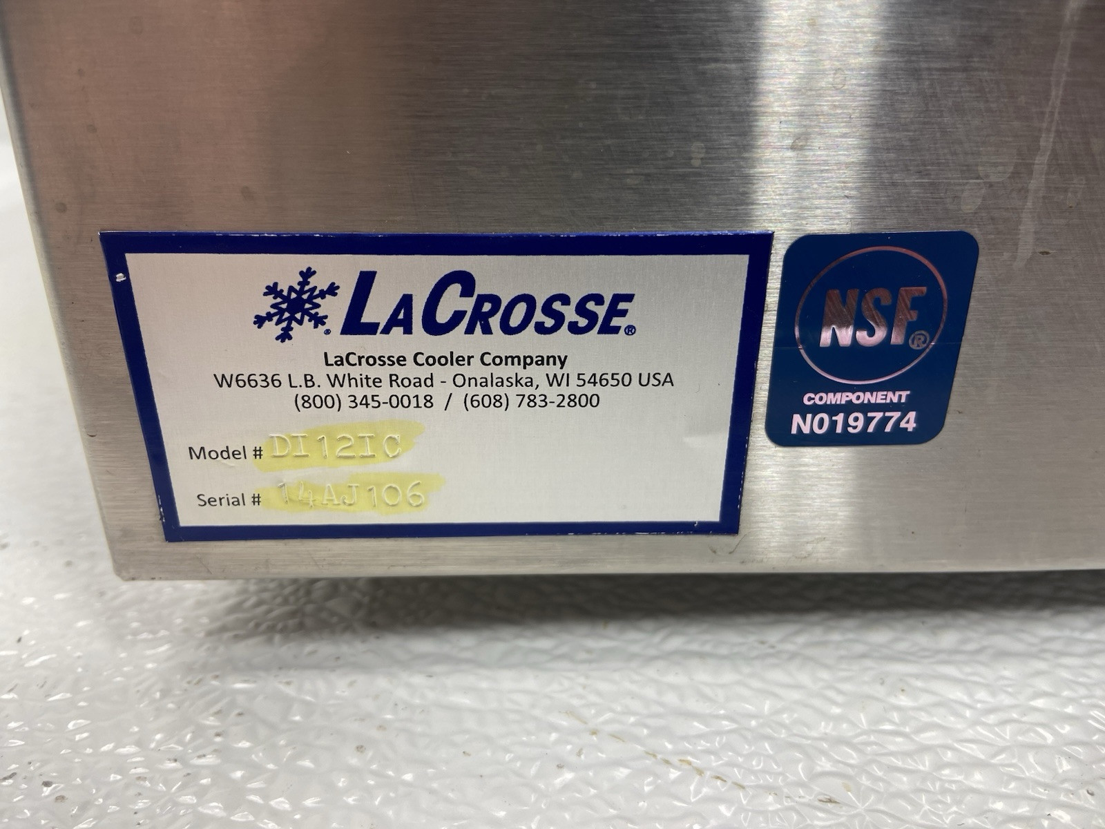 LaCrosse DI12IC Drop-In Ice Bin w/ 35 lbs Ice Capacity
