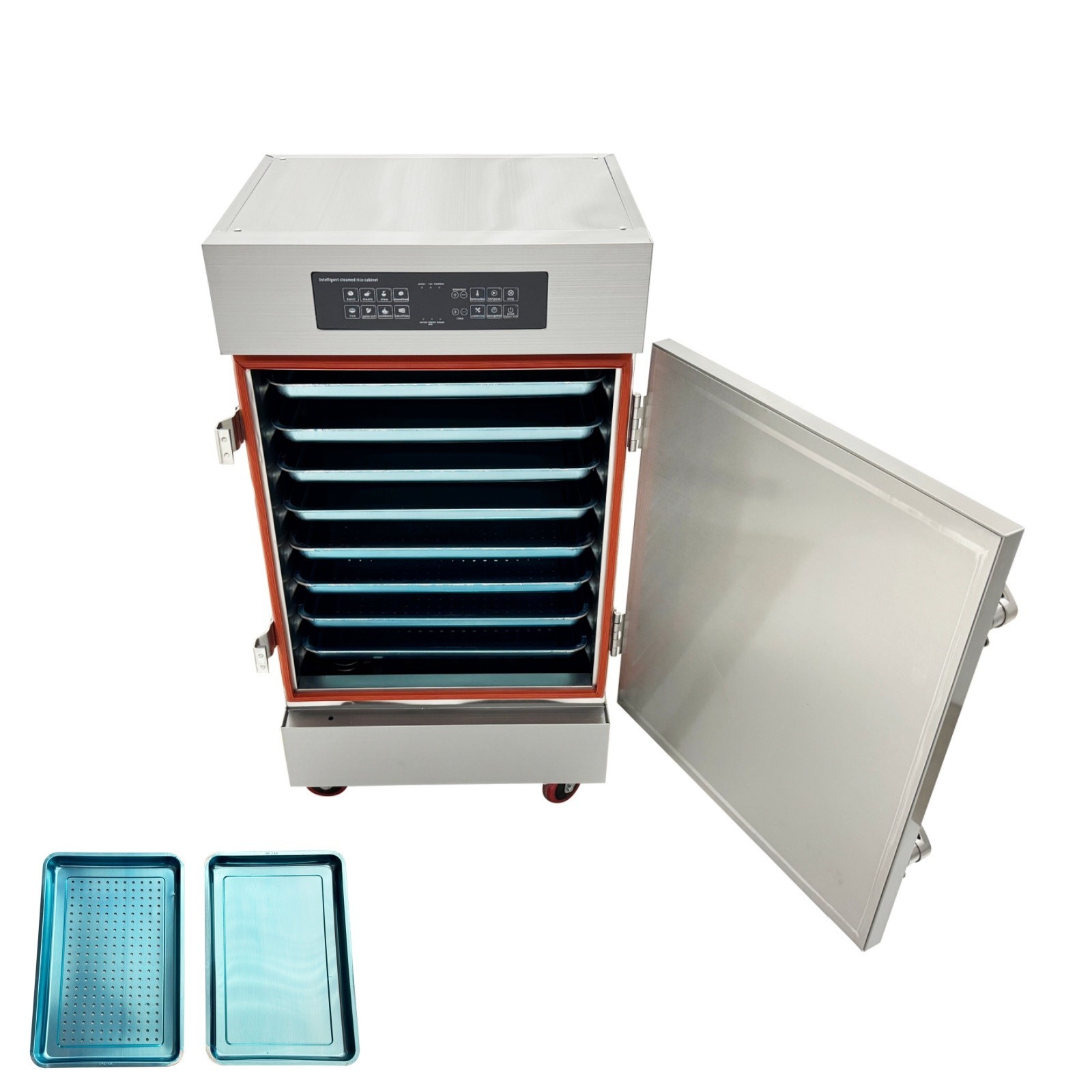 220V Commercial Electric Steaming Box 8 Trays Steamer for Canteens 9kw
