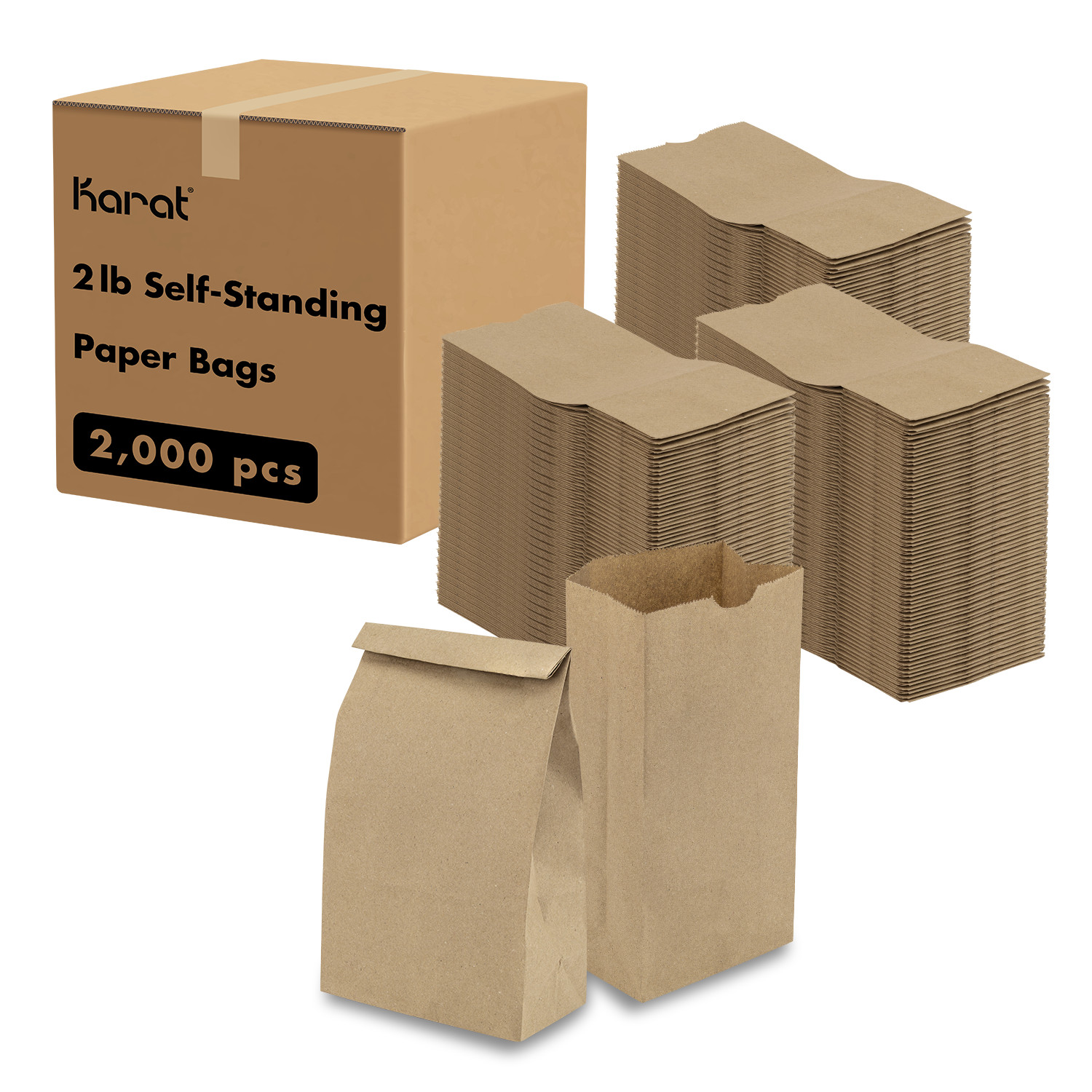 Karat 2 lb Paper Bag – Kraft – 2,000 ct, FP-SOS02K