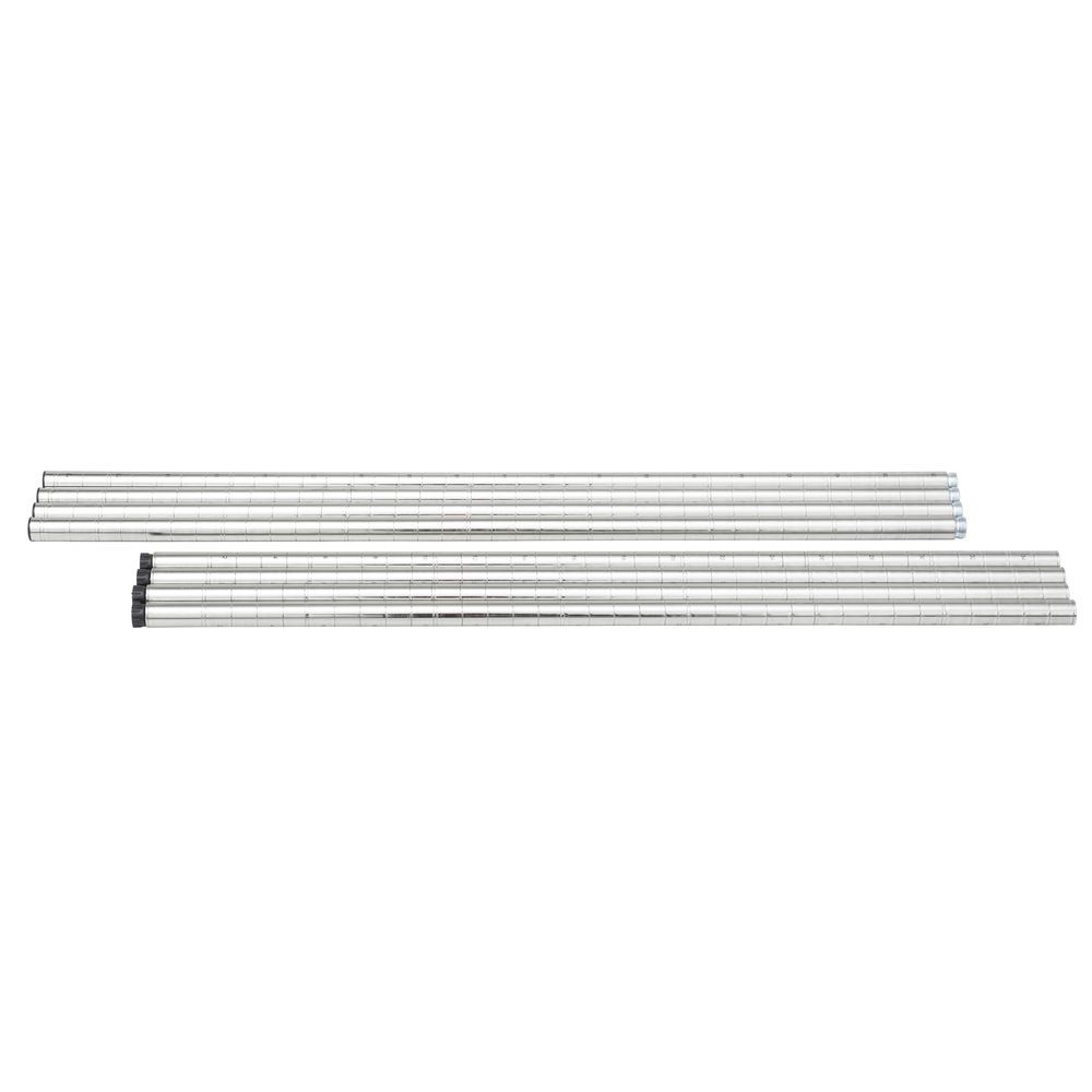 HUBERT® Wire Shelving Soft Silver Post Pack – 74″ H
