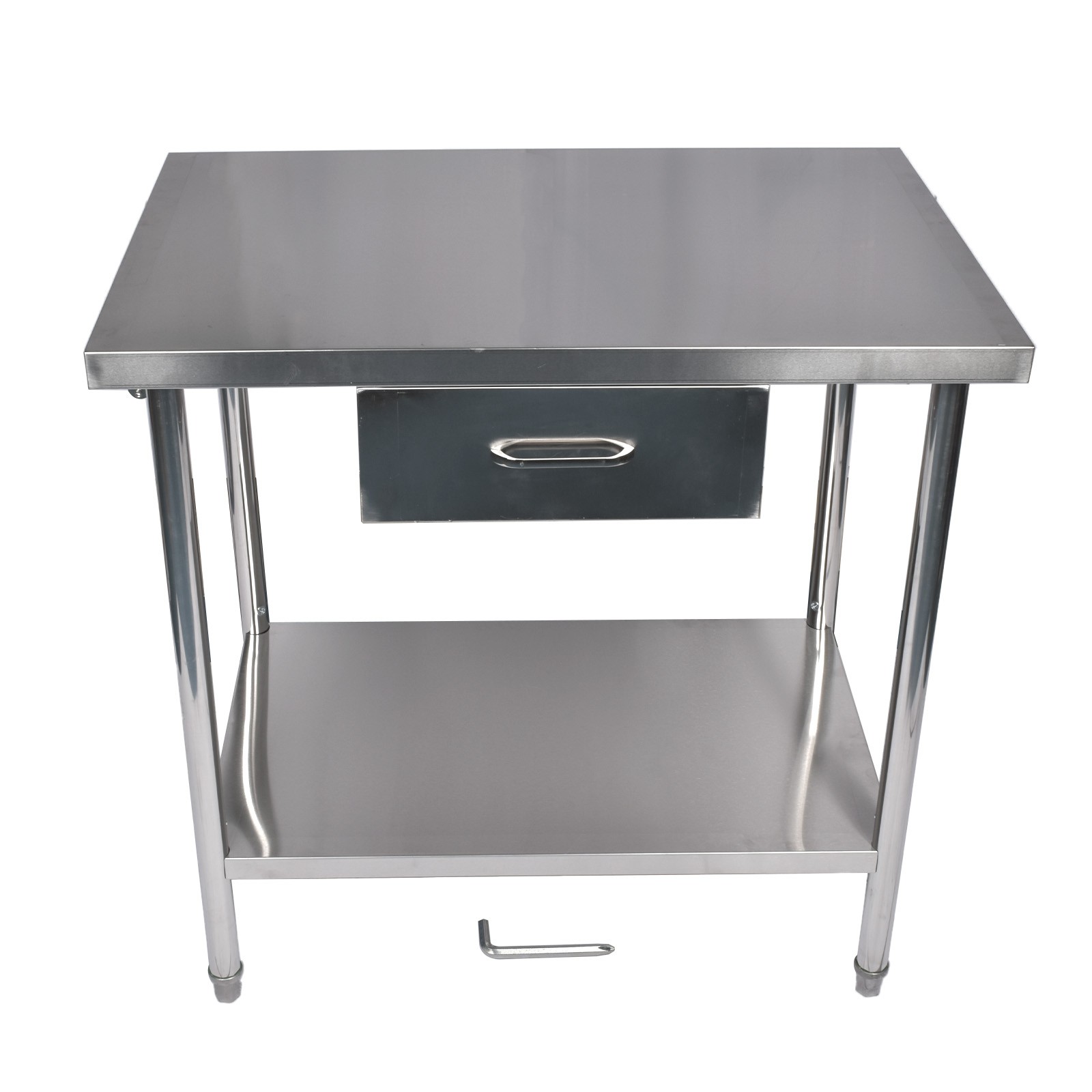 Kitchen Work Table Stainless Steel Restaurant Food Prep Table w/ Shelf & Drawer